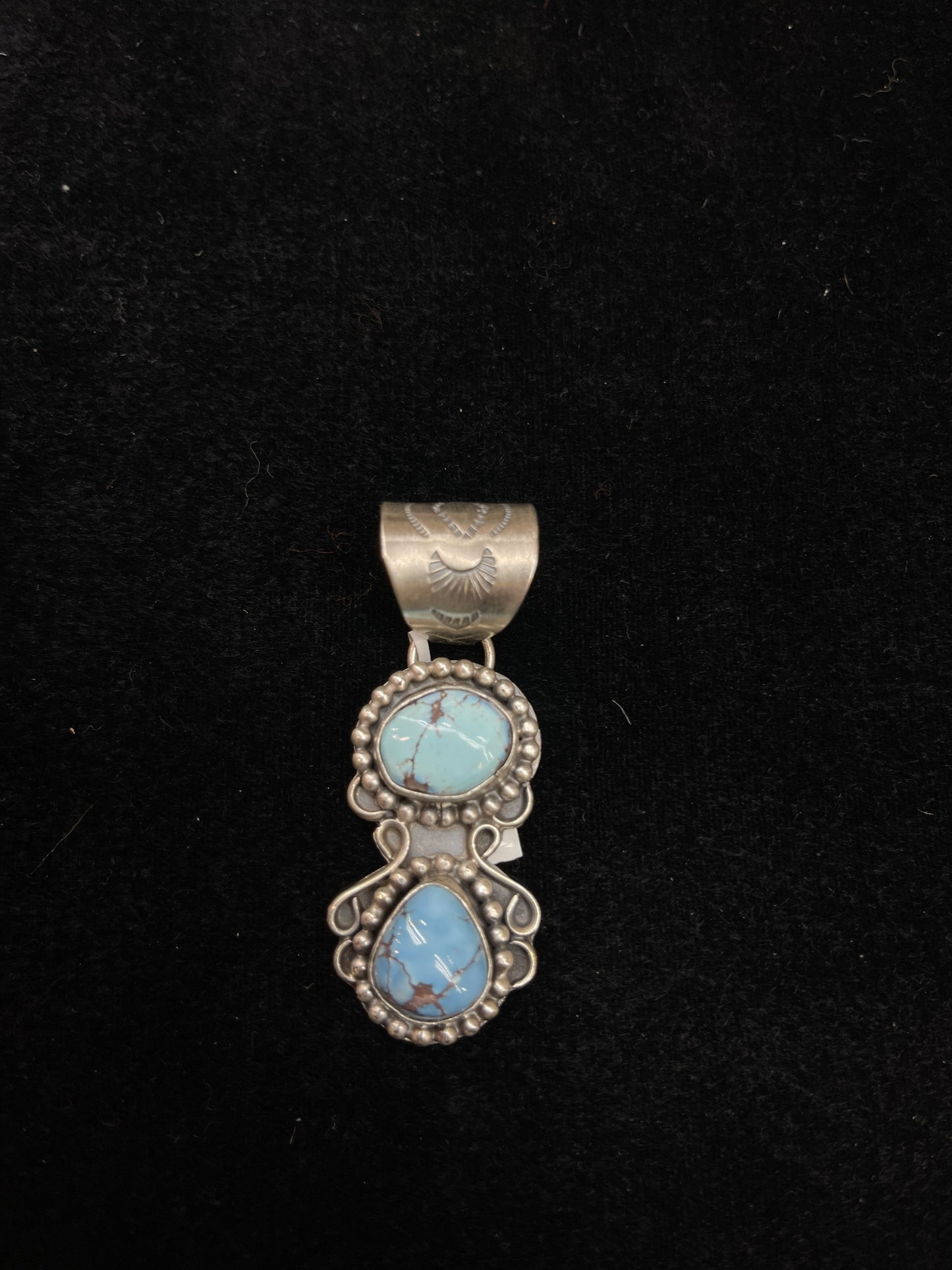 Golden Hills Turquoise Pendant by Terrel Nez, Sr. Navajo (13mm Bale)