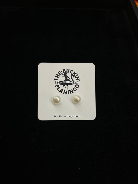 7mm Freshwater Pearl Post Earrings