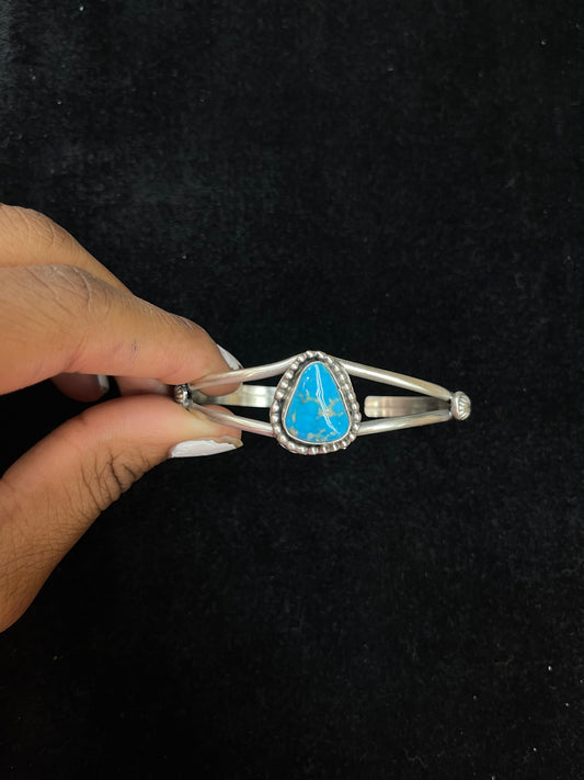 Sonoran Blue Triangle Cuff by Boyd J. Ashley, Navajo