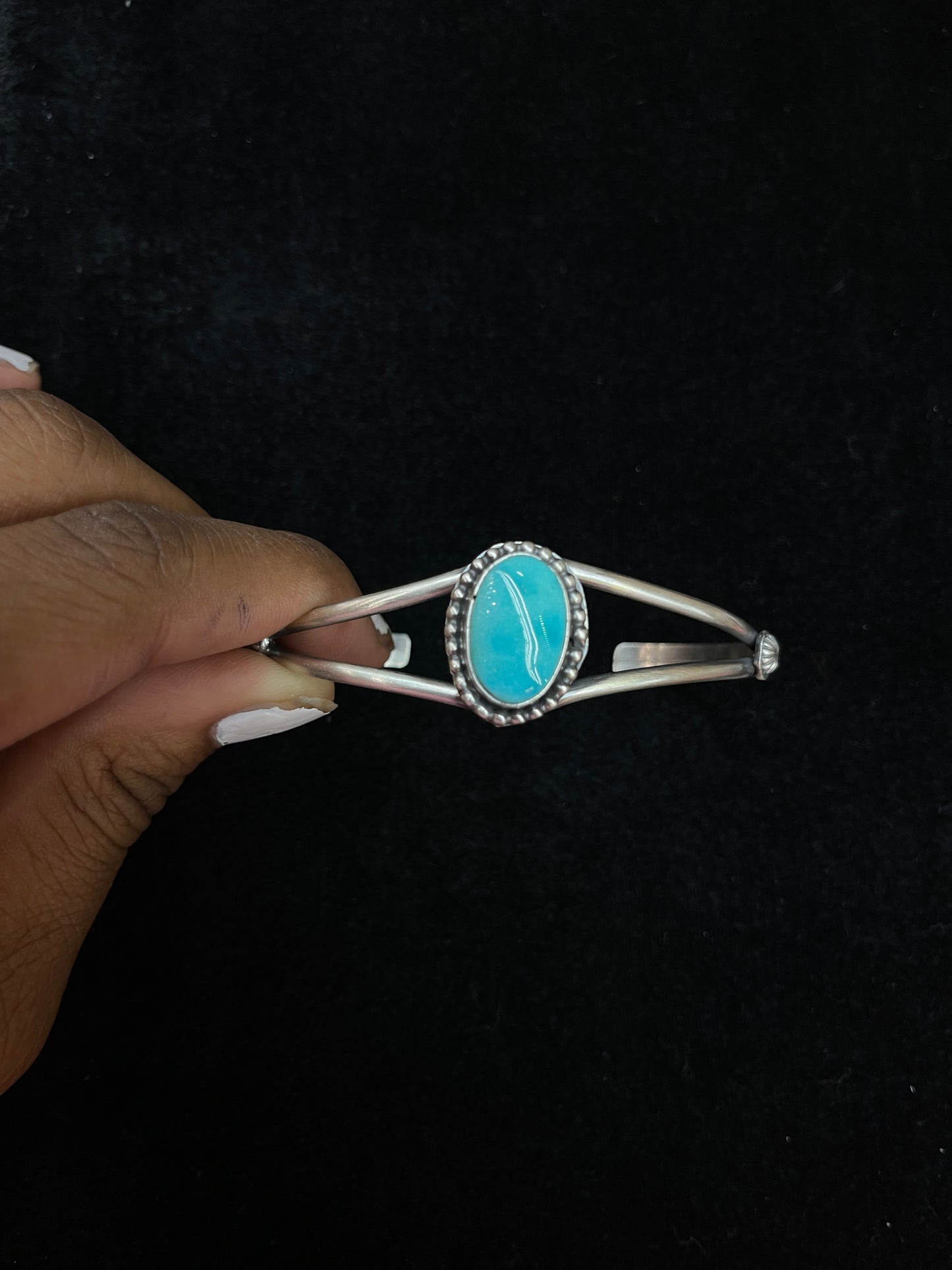 Kingman Turquoise Cuff by Boyd J. Ashley, Navajo