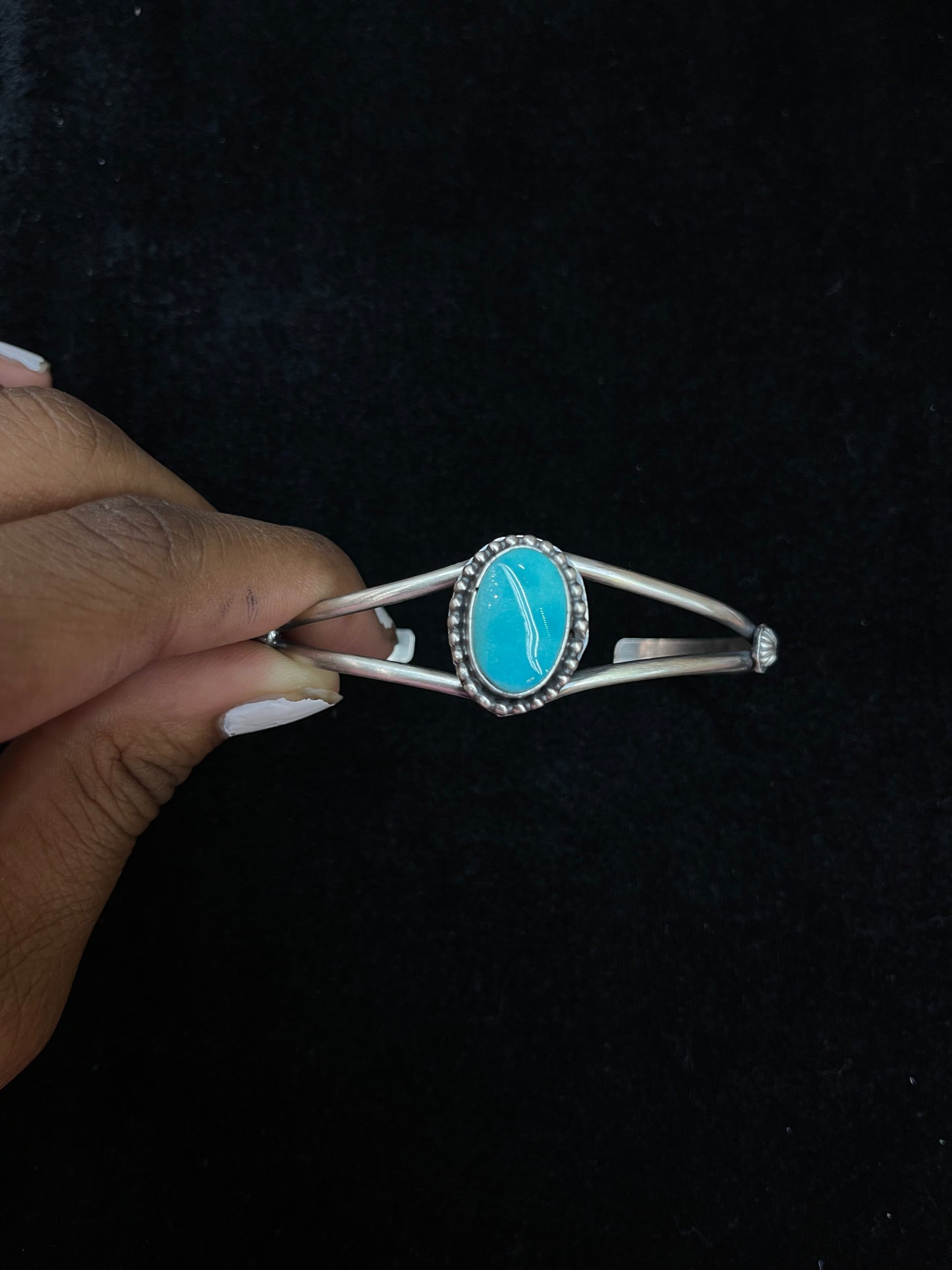 Kingman Turquoise Cuff by Boyd J. Ashley, Navajo