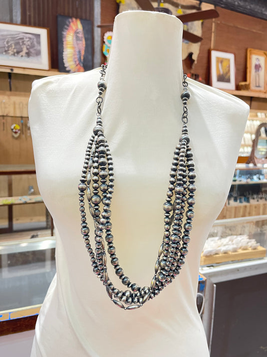 35” Multi Strand Navajo Pearl Graduated Beads