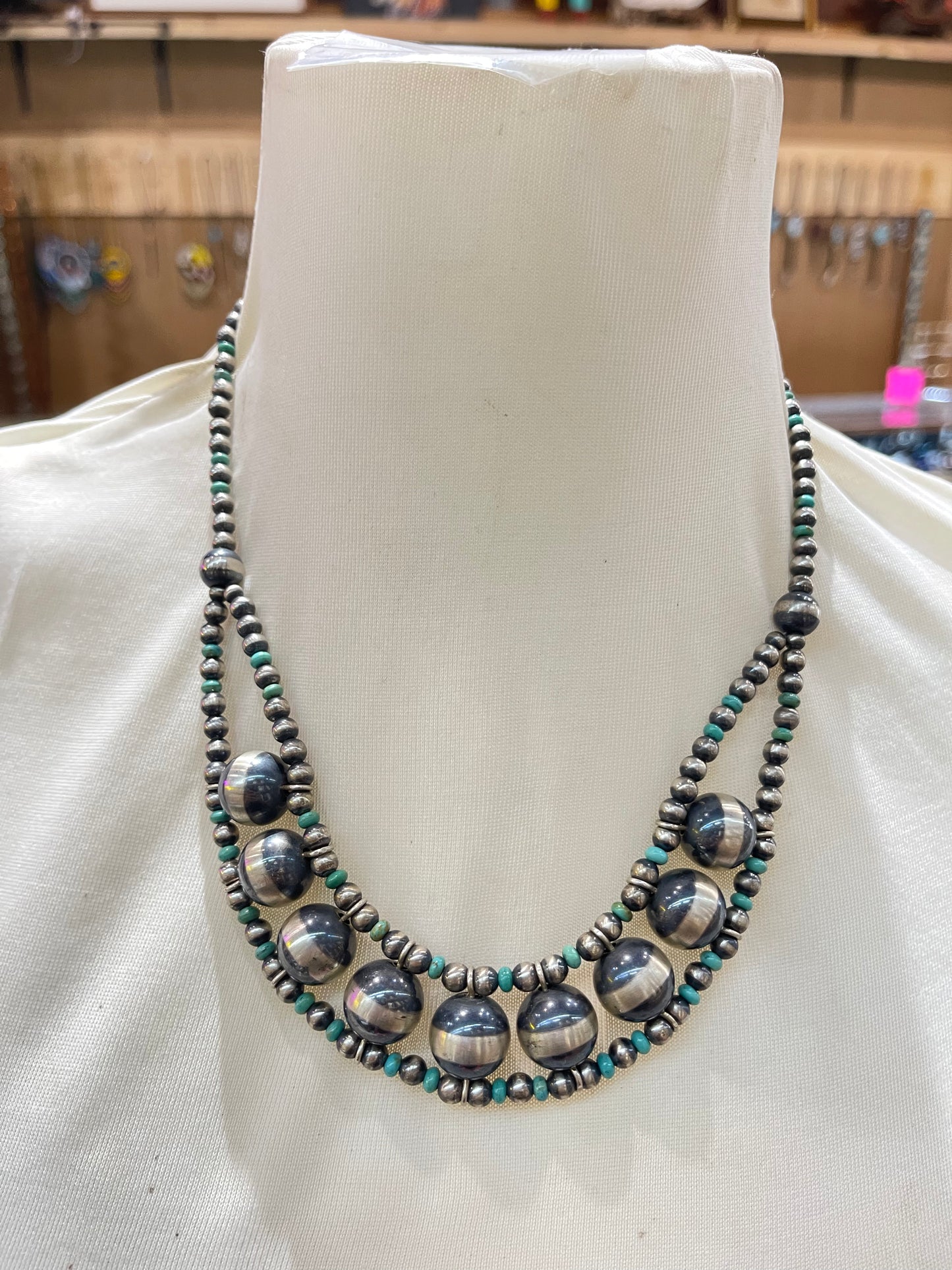 Navajo Pearl & Turquoise Necklace, Earring, and Bracelet Set