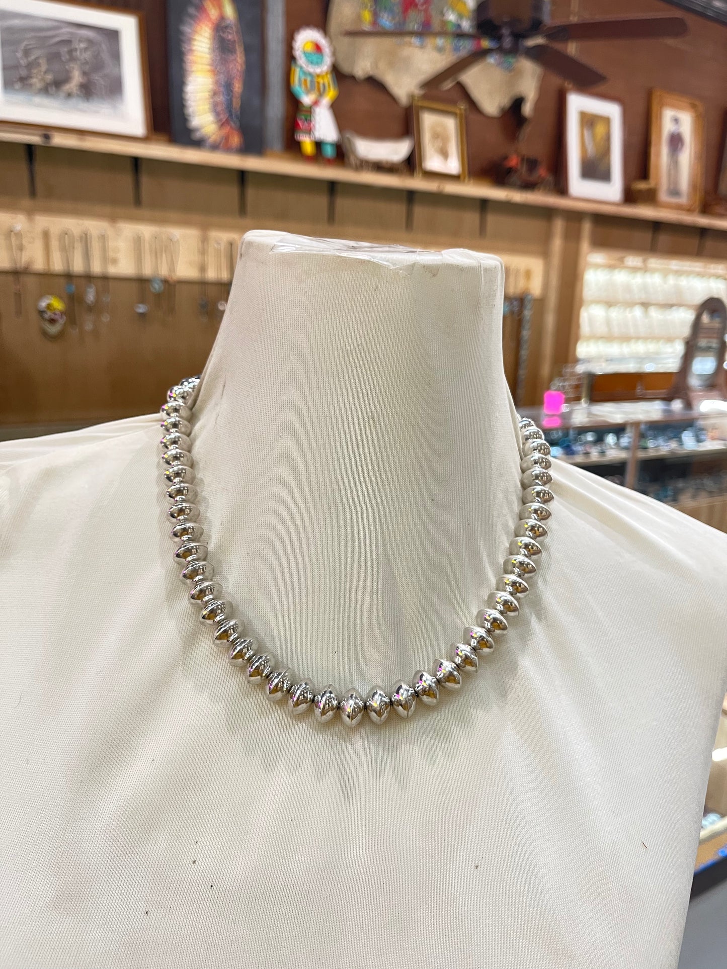 12mm 20” Handmade Navajo Pearls by Tonisha Haley, Navajo