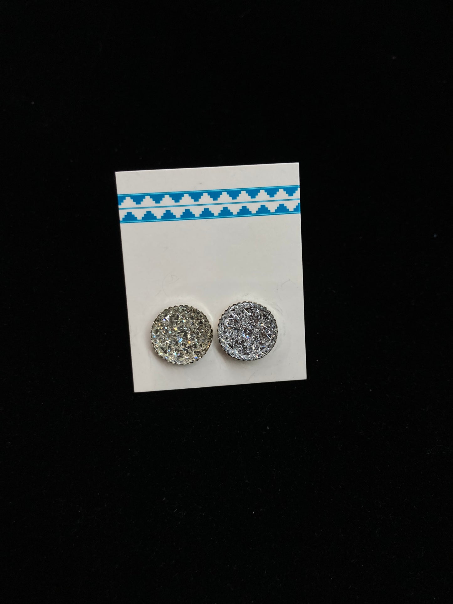 Silver Acrylic Stone Post Earring by Christina Jackson, Navajo