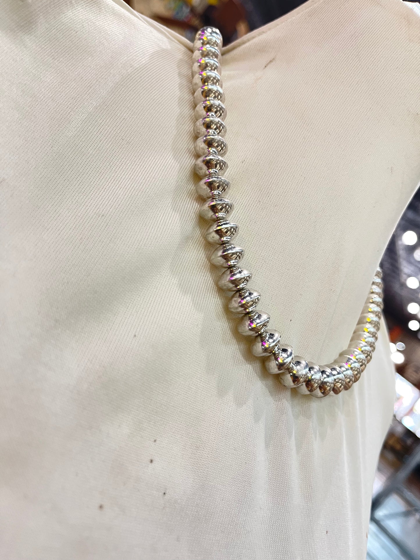 12mm 20” Handmade Navajo Pearls by Tonisha Haley, Navajo