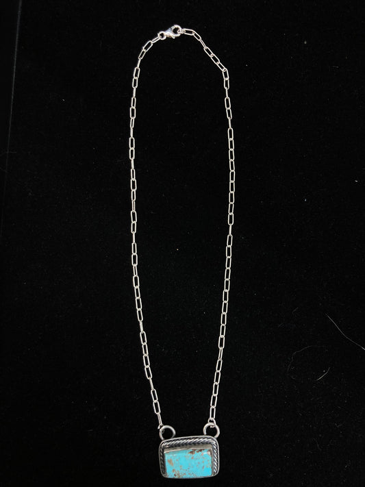 18" Kingman Turquoise Bar Necklace