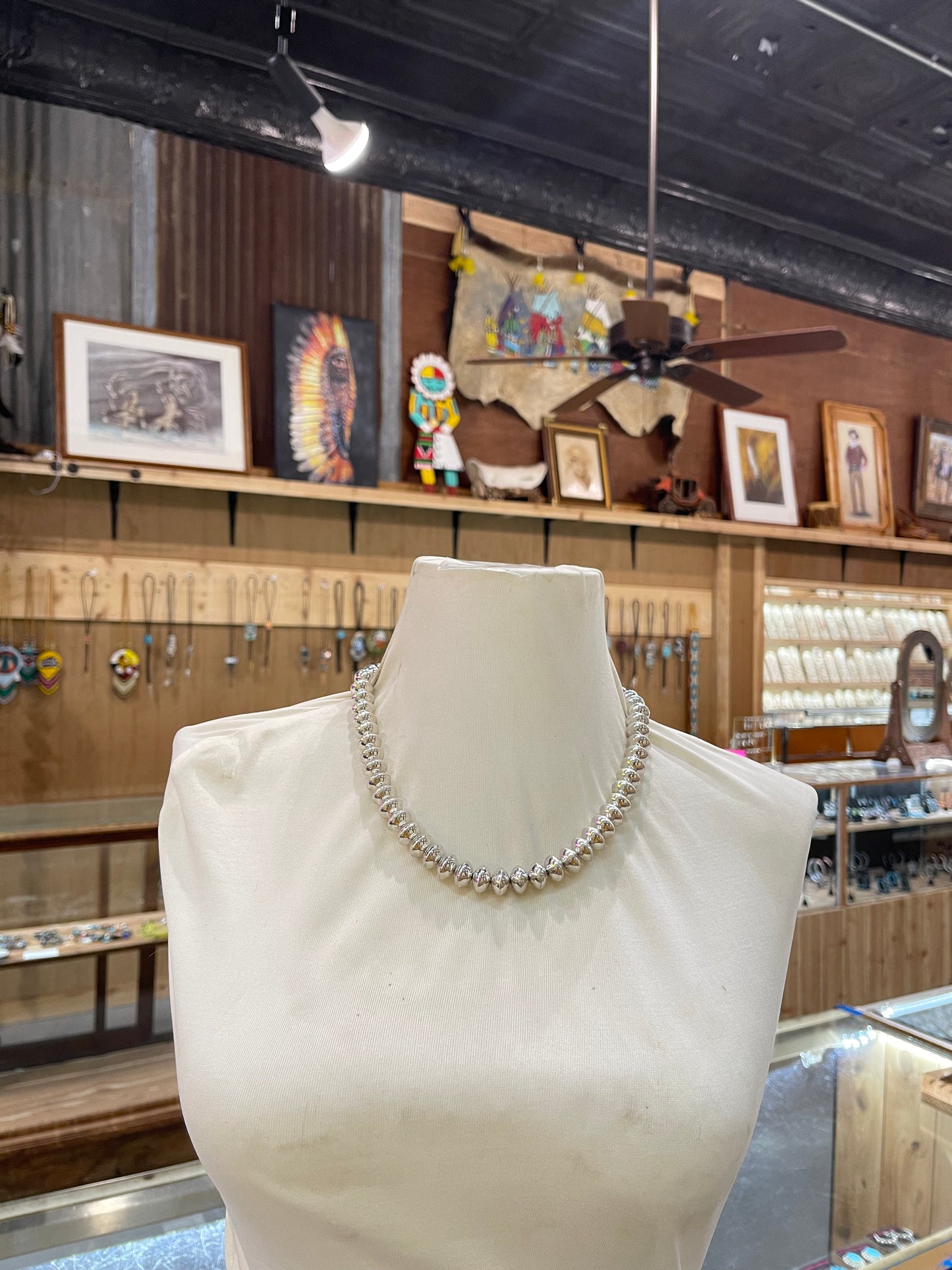 12mm 20” Handmade Navajo Pearls by Tonisha Haley, Navajo