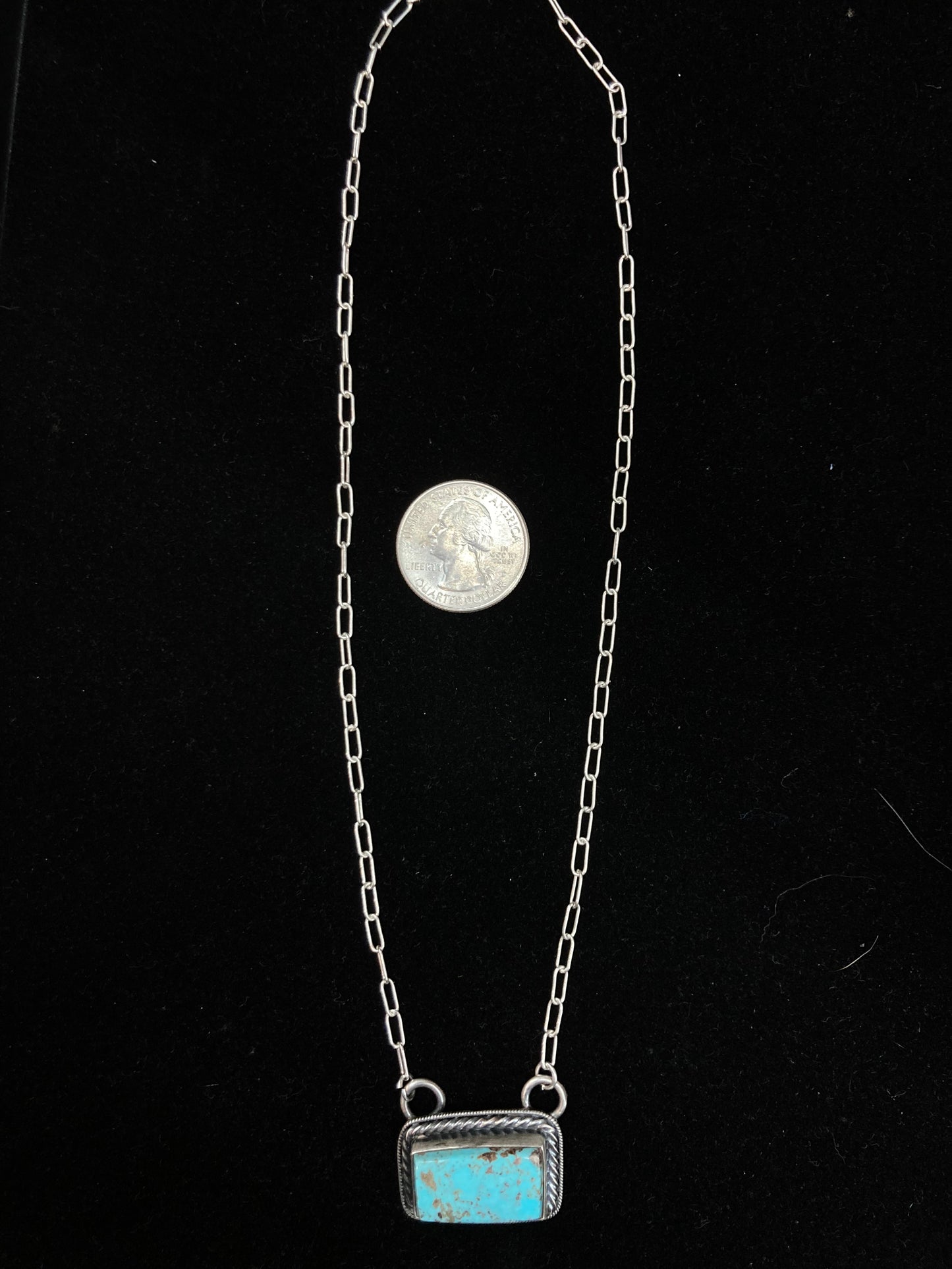 18" Kingman Turquoise Bar Necklace