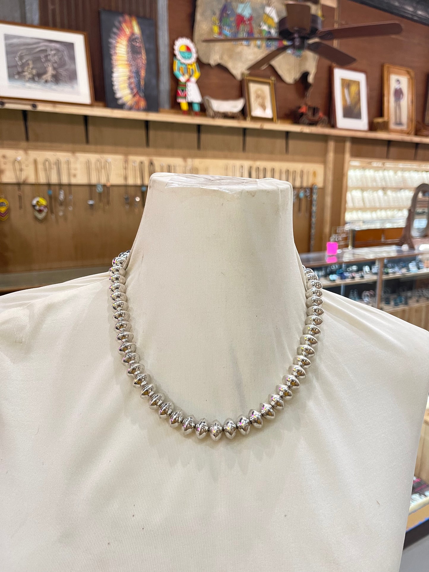 12mm 20” Handmade Navajo Pearls by Tonisha Haley, Navajo