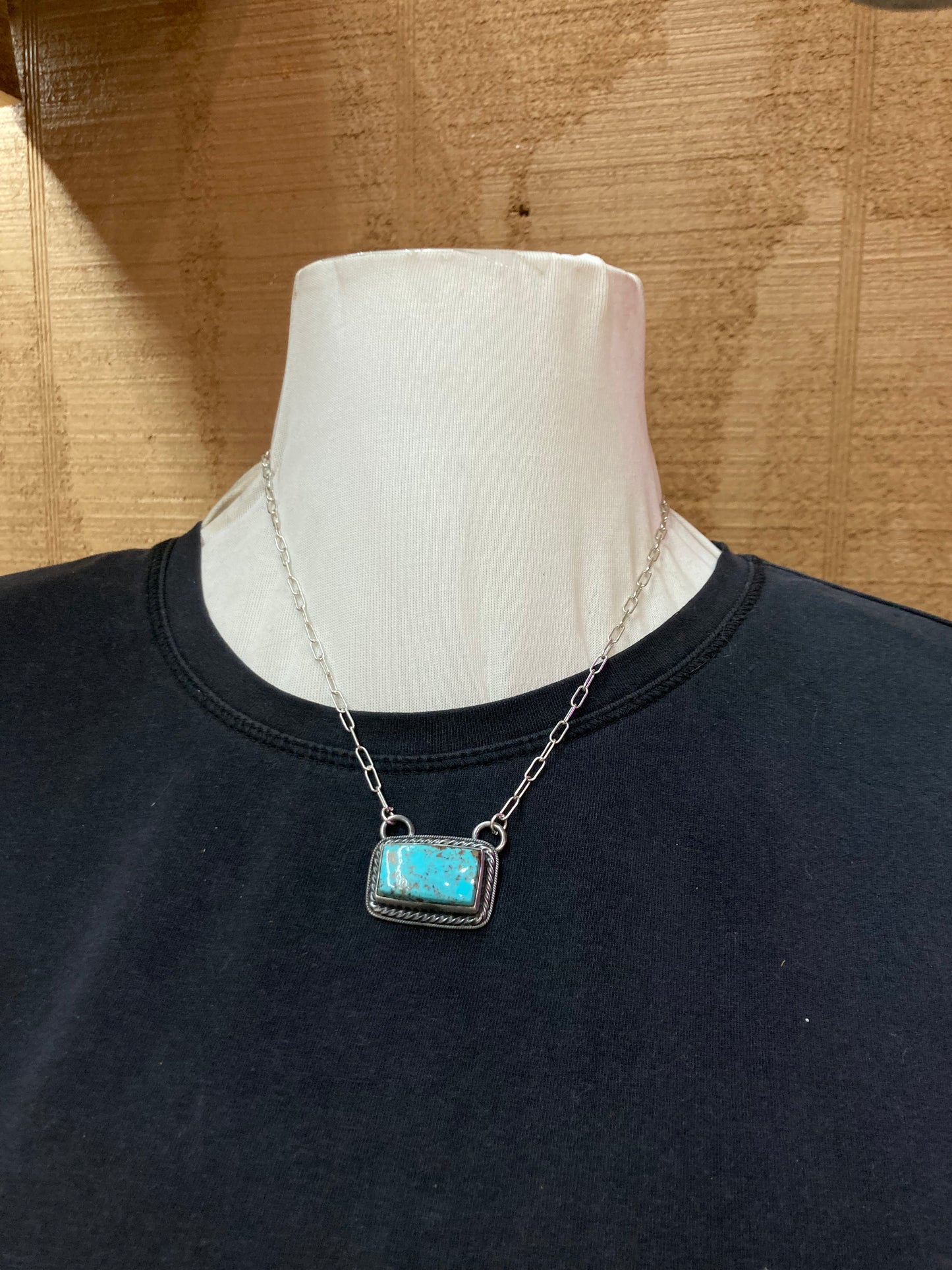 18" Kingman Turquoise Bar Necklace