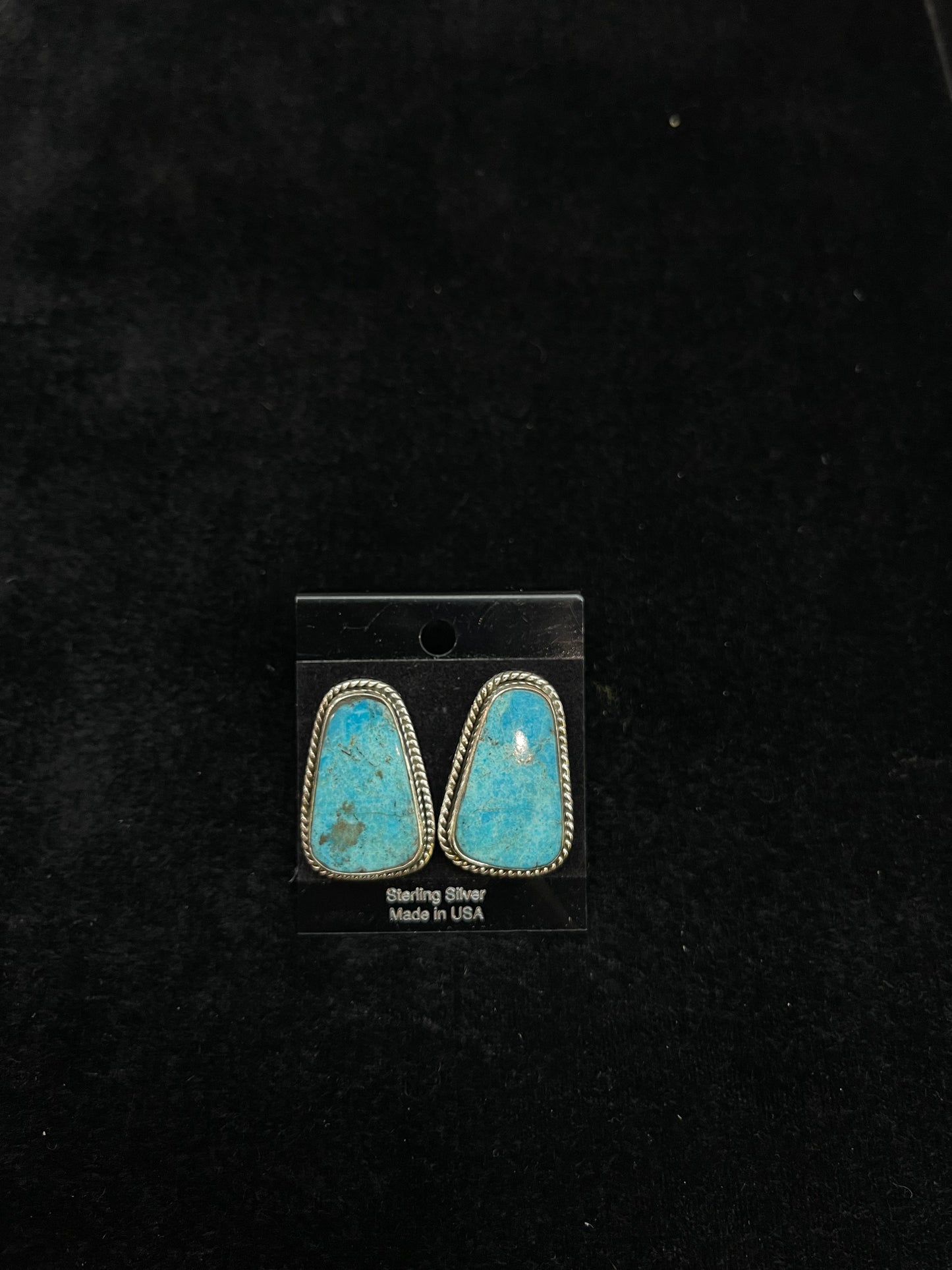 Kingman Turquoise Earrings Post at Top