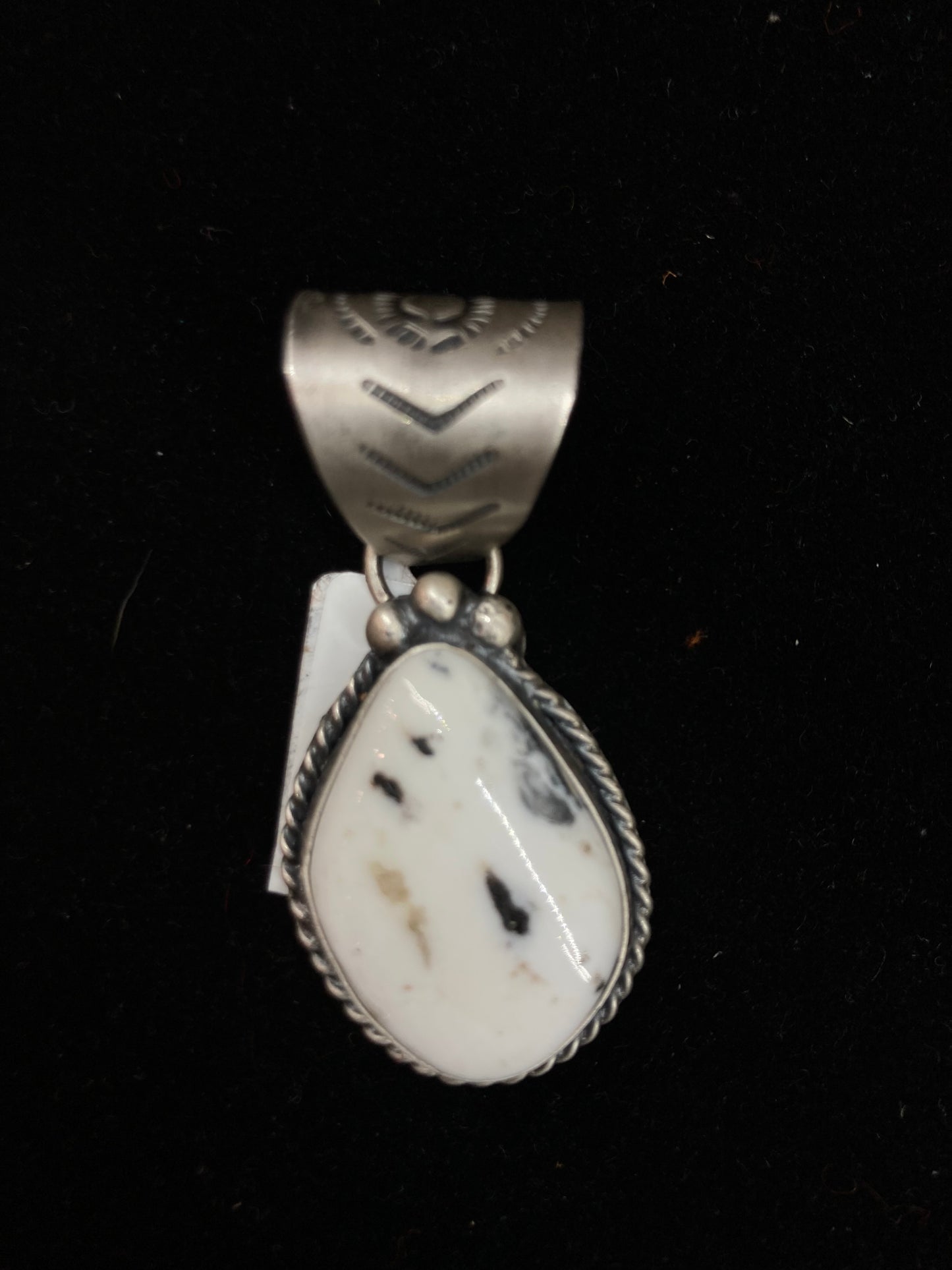 White Buffalo Pendant with a 12mm Bale by N. Nez, Navajo