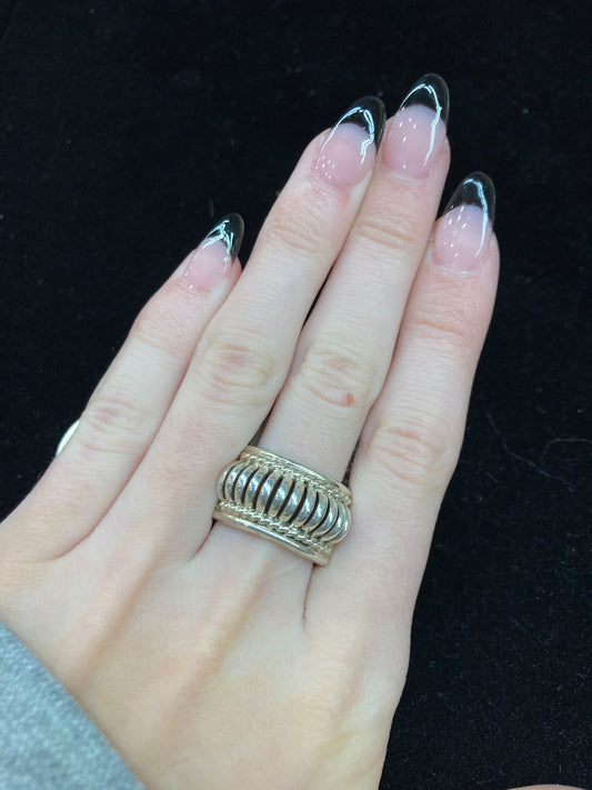 Sterling Silver Shrimp Tail Ring by Thomas Charley, Navajo