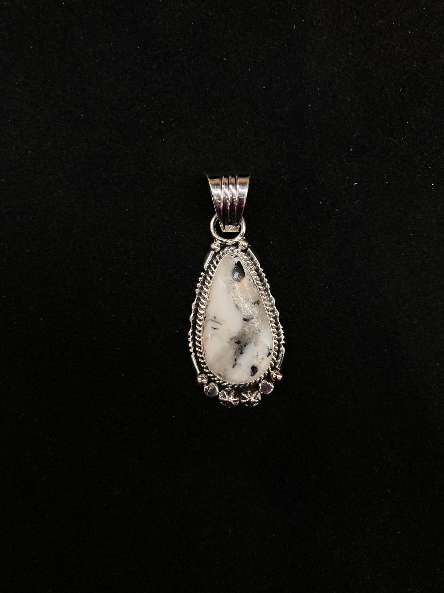 White Buffalo Pendant with a 7mm Bale by Daniel Benally, Navajo