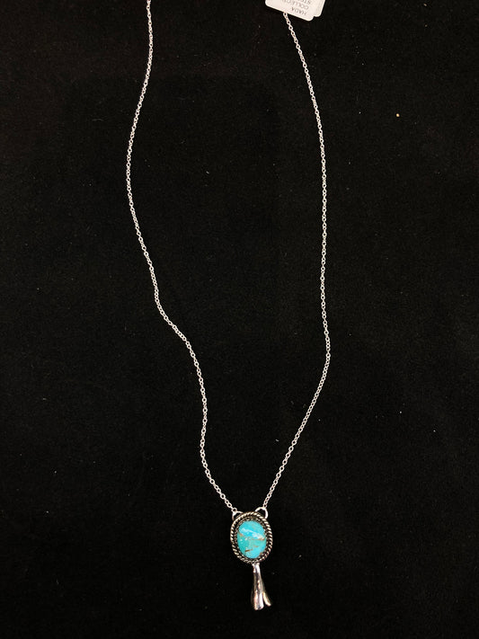 18”+2” Kingman Turquoise Blossom Necklace