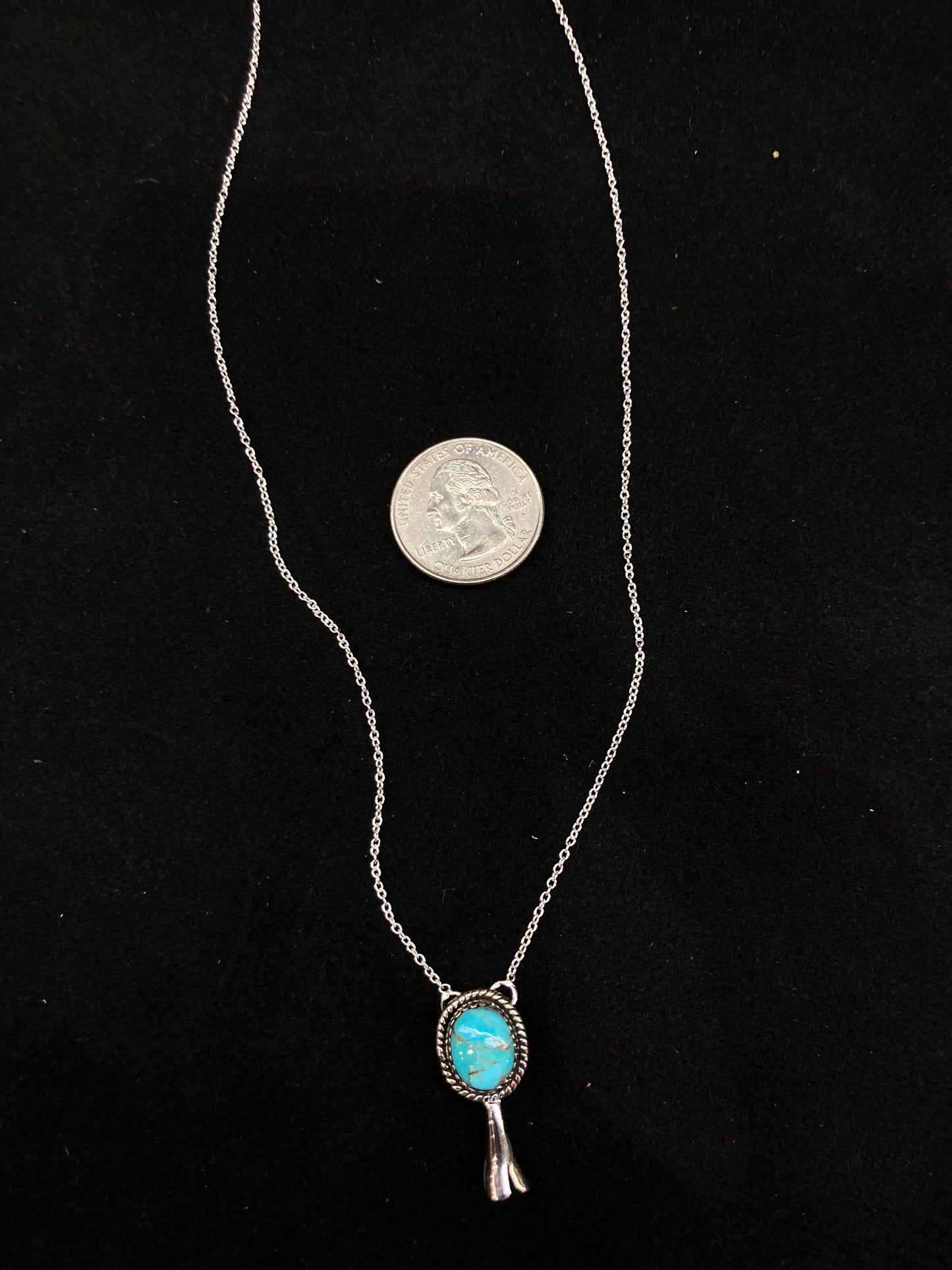 18”+2” Kingman Turquoise Blossom Necklace