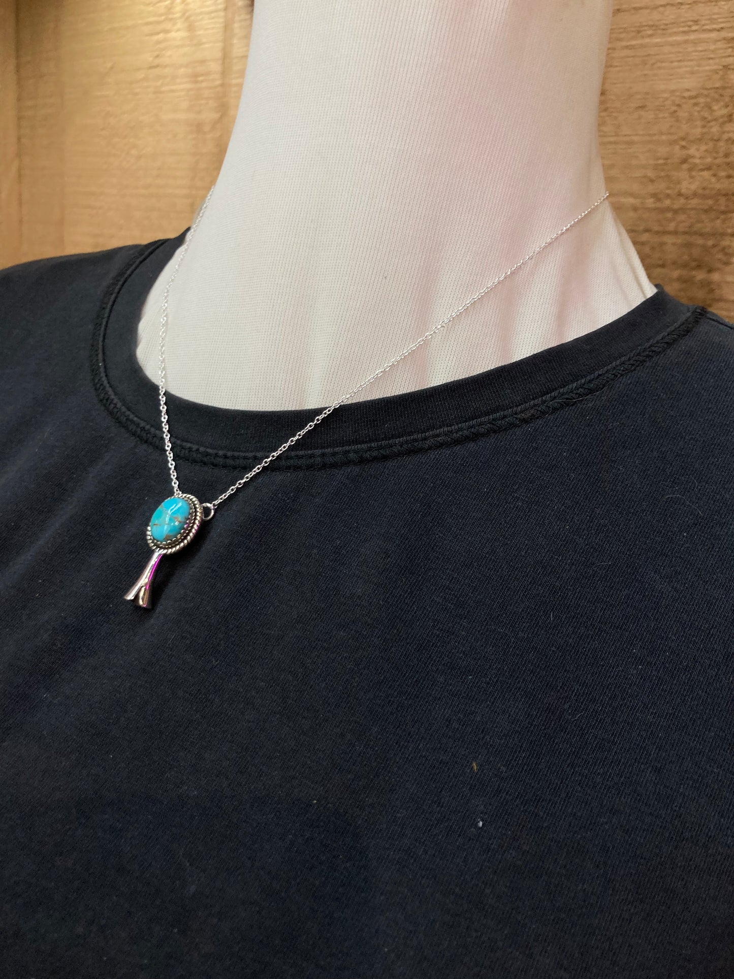 18”+2” Kingman Turquoise Blossom Necklace