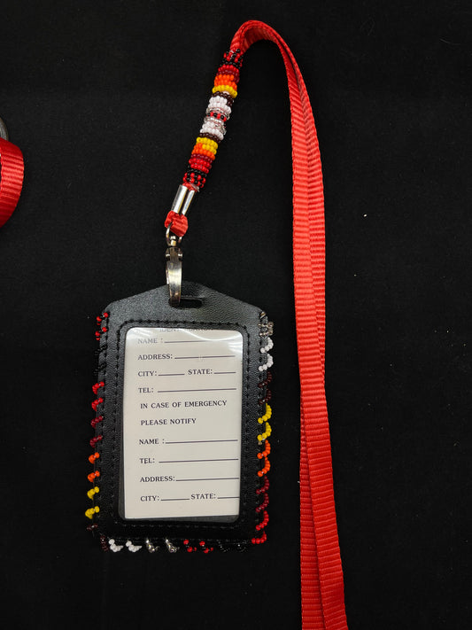 Beaded Identification Tag with Beaded Lanyard