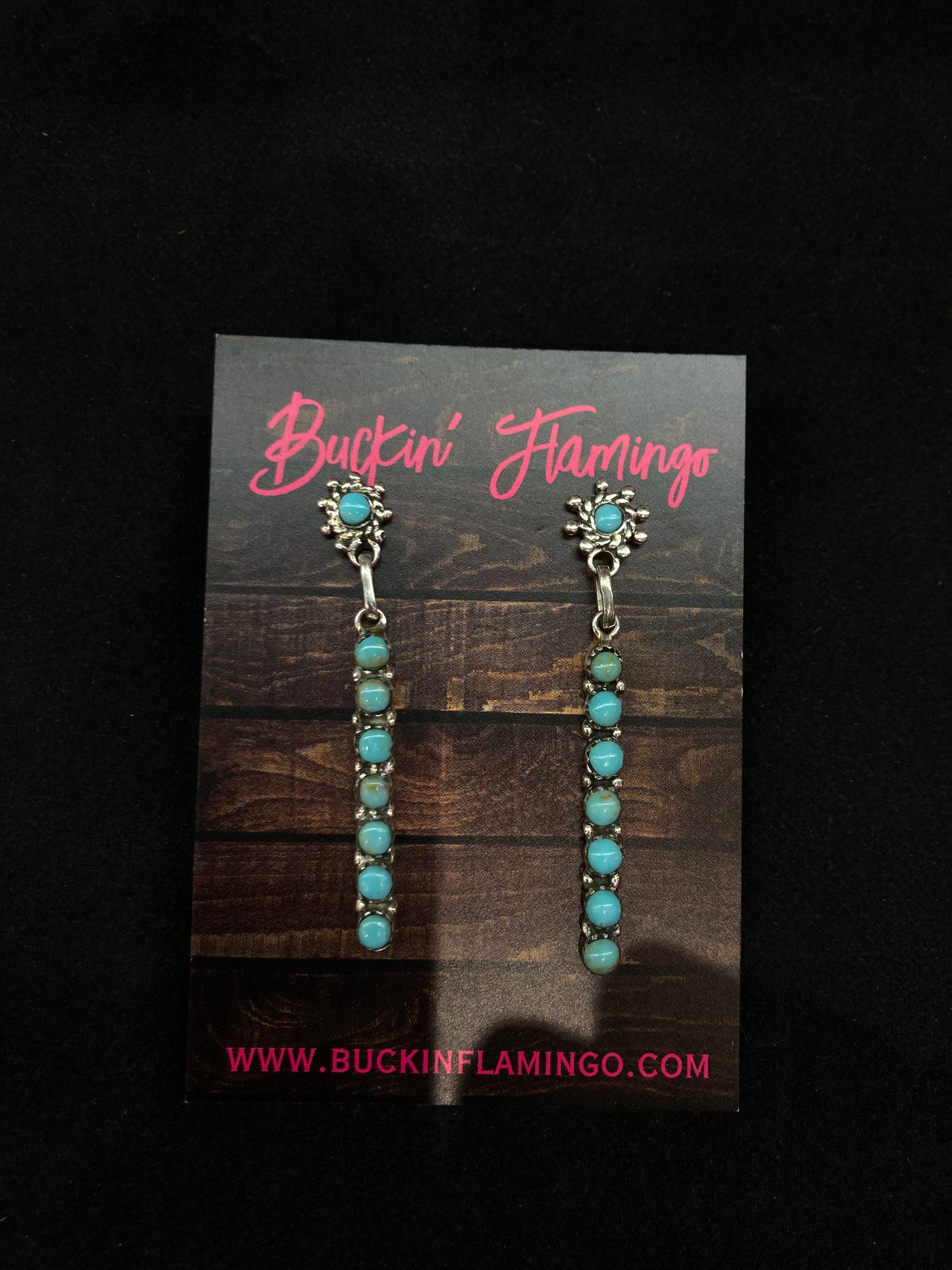 Sleeping Beauty Turquoise Sunburst Dangle Post Earrings