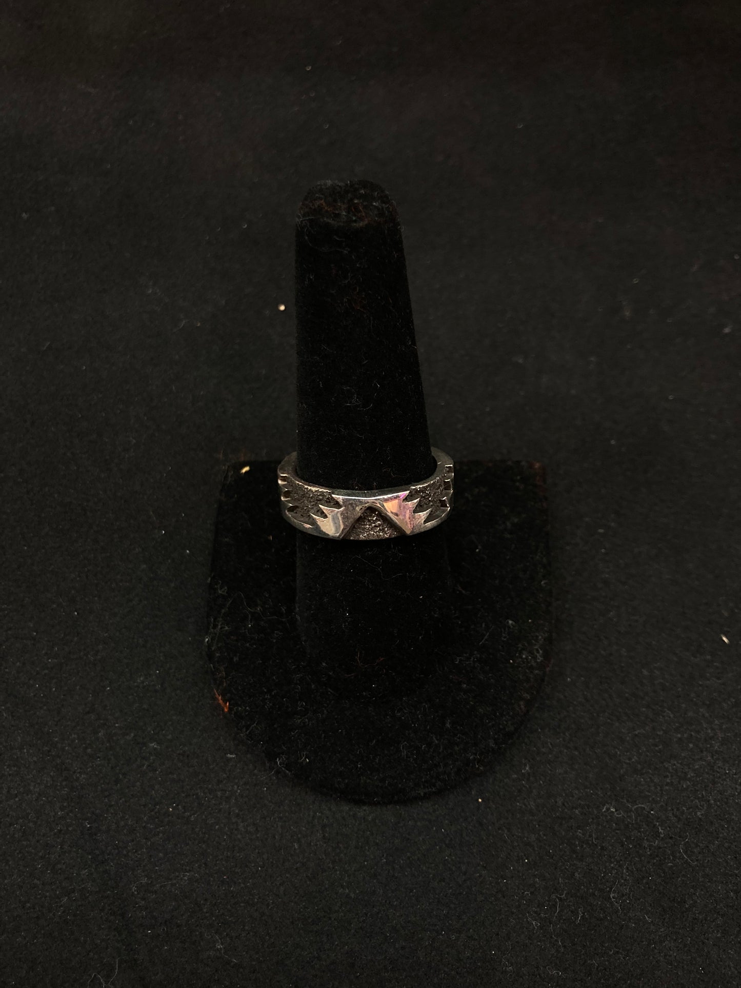 Sterling Silver Overlay Ring by Marie Jackson, Navajo