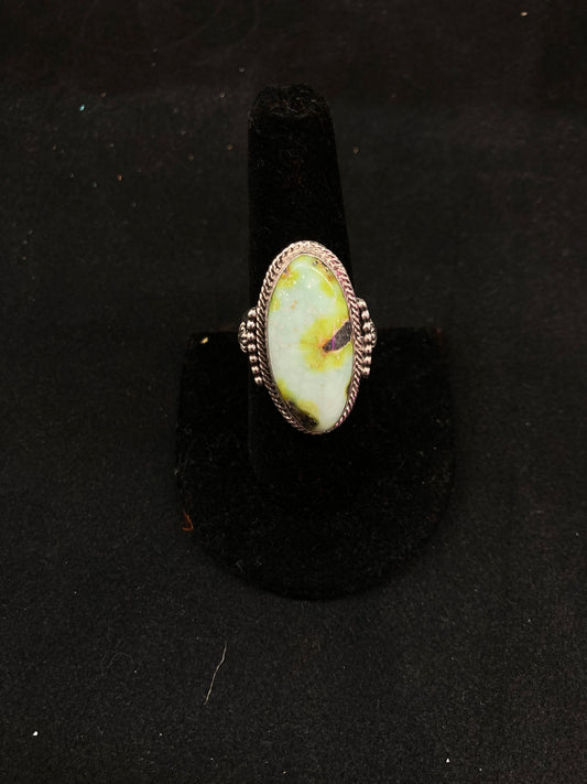 8.0 Palomino Turquoise Ring by Andrew Vandever, Navajo