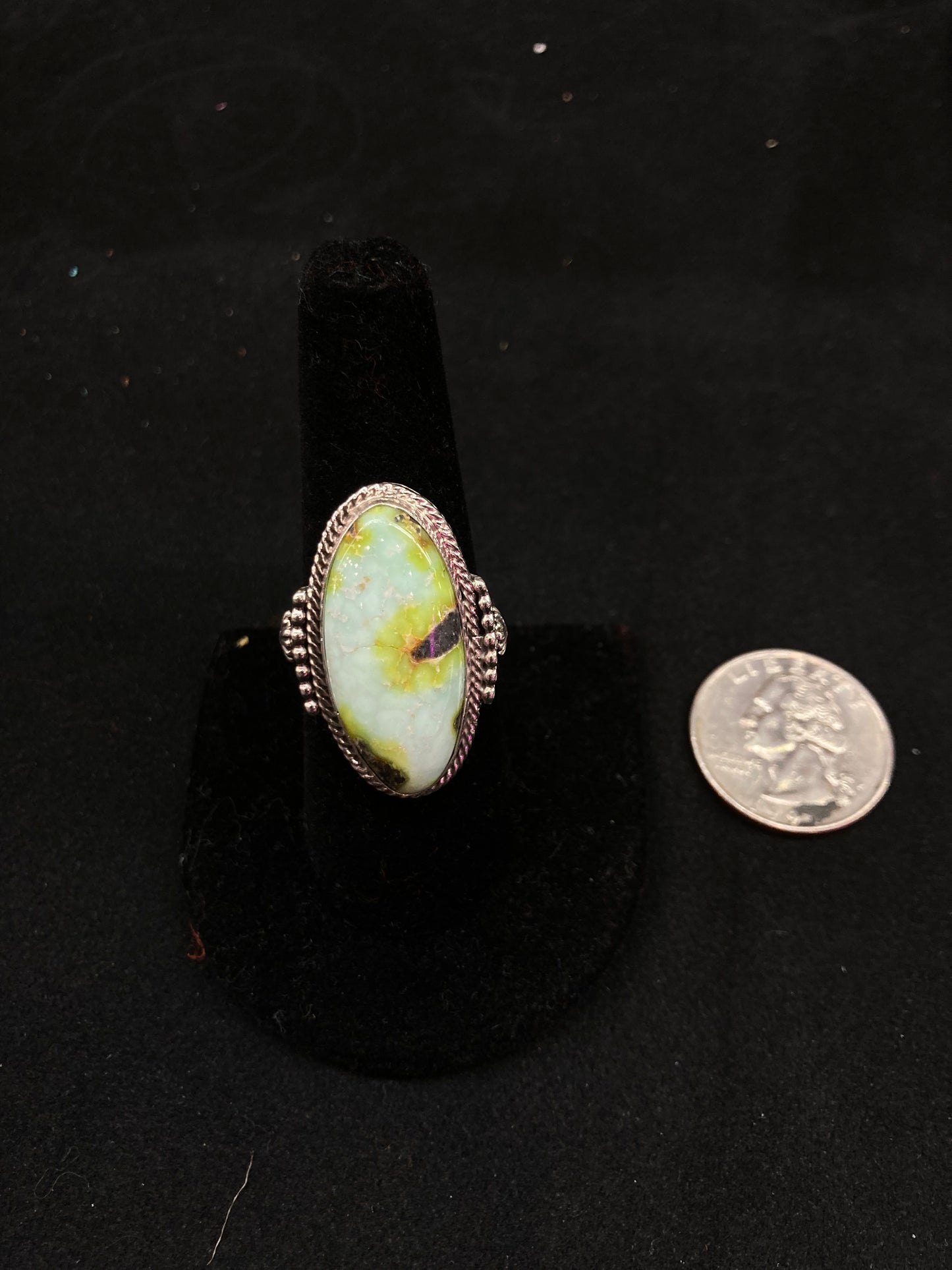 8.0 Palomino Turquoise Ring by Andrew Vandever, Navajo
