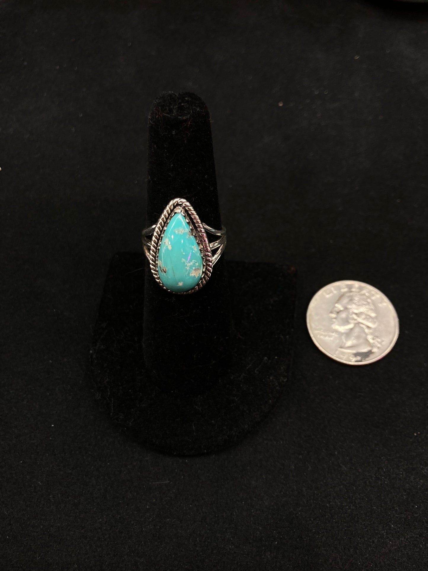 6.5 Turquoise Tear Drop Ring