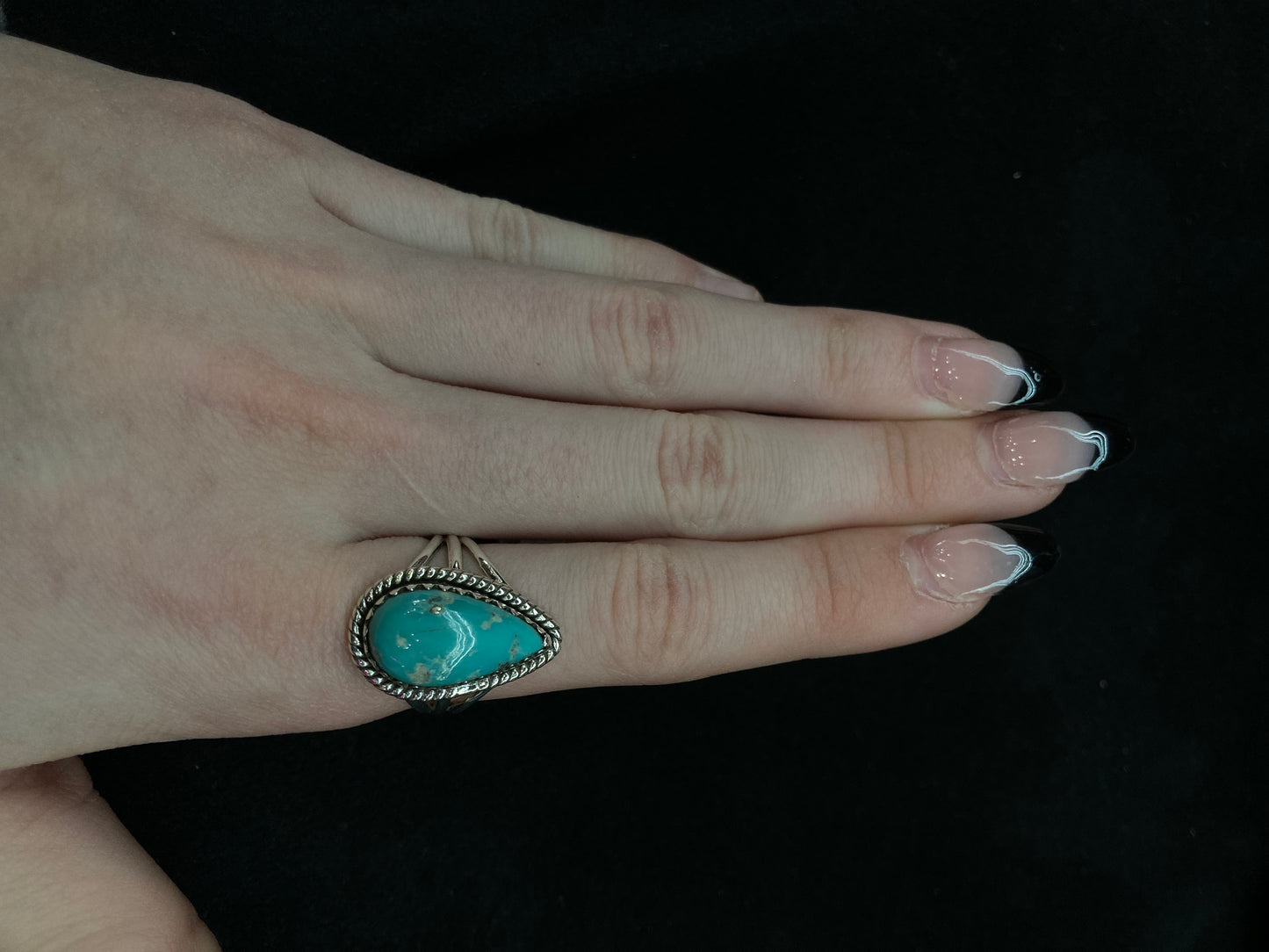6.5 Turquoise Tear Drop Ring