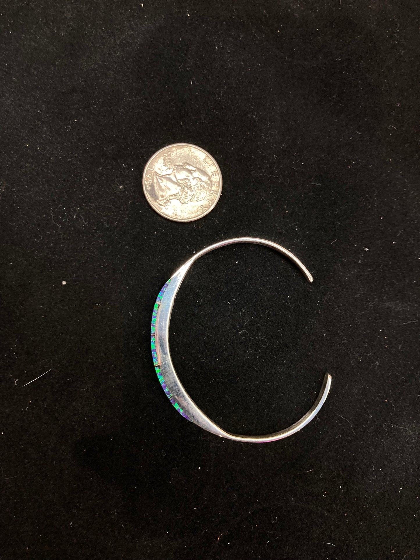 6 1/2” Inlay Purple Opal Cuff Bracelet by Phyllis C. Albert, Zuni