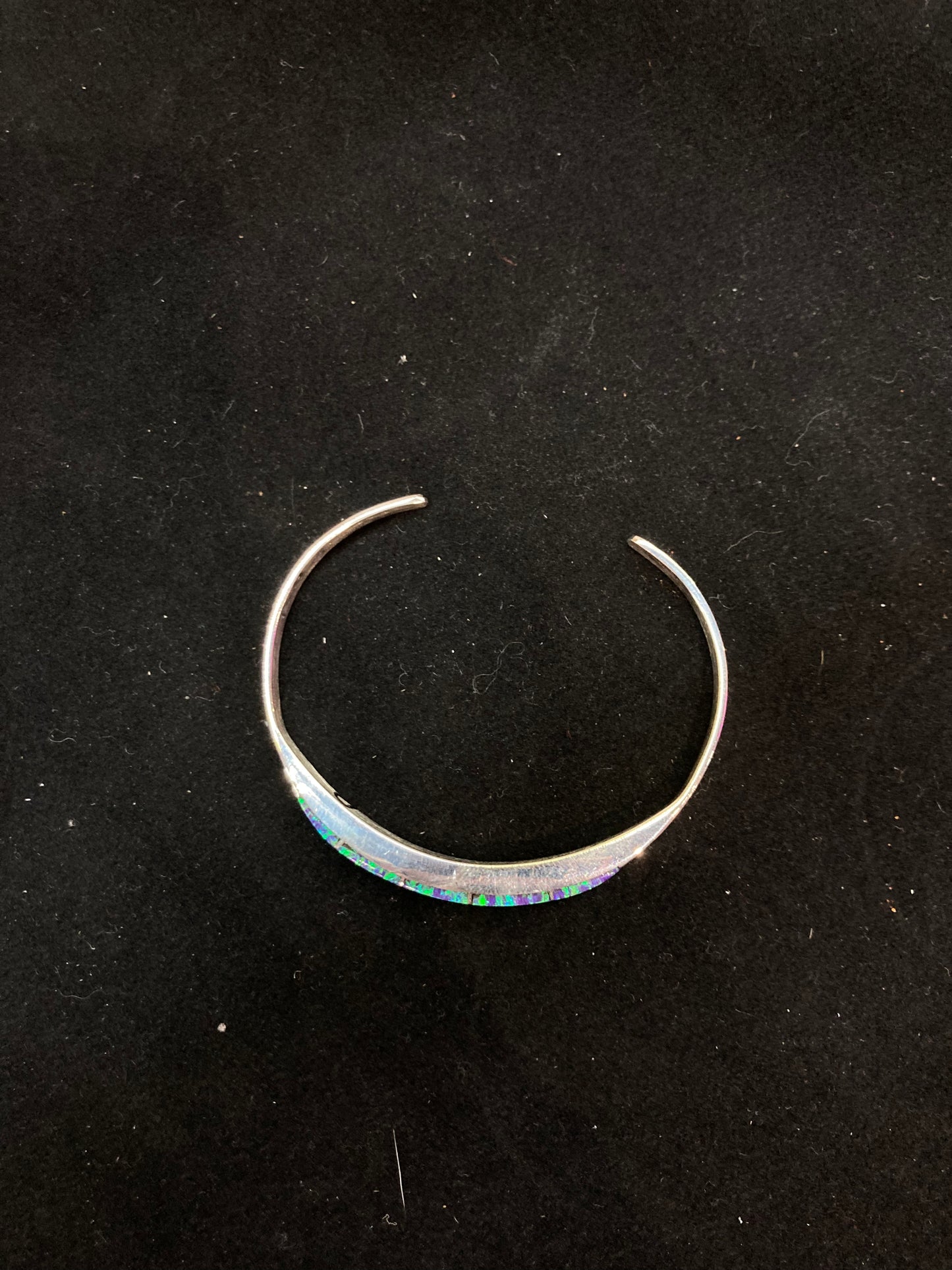 6 1/2” Inlay Purple Opal Cuff Bracelet by Phyllis C. Albert, Zuni
