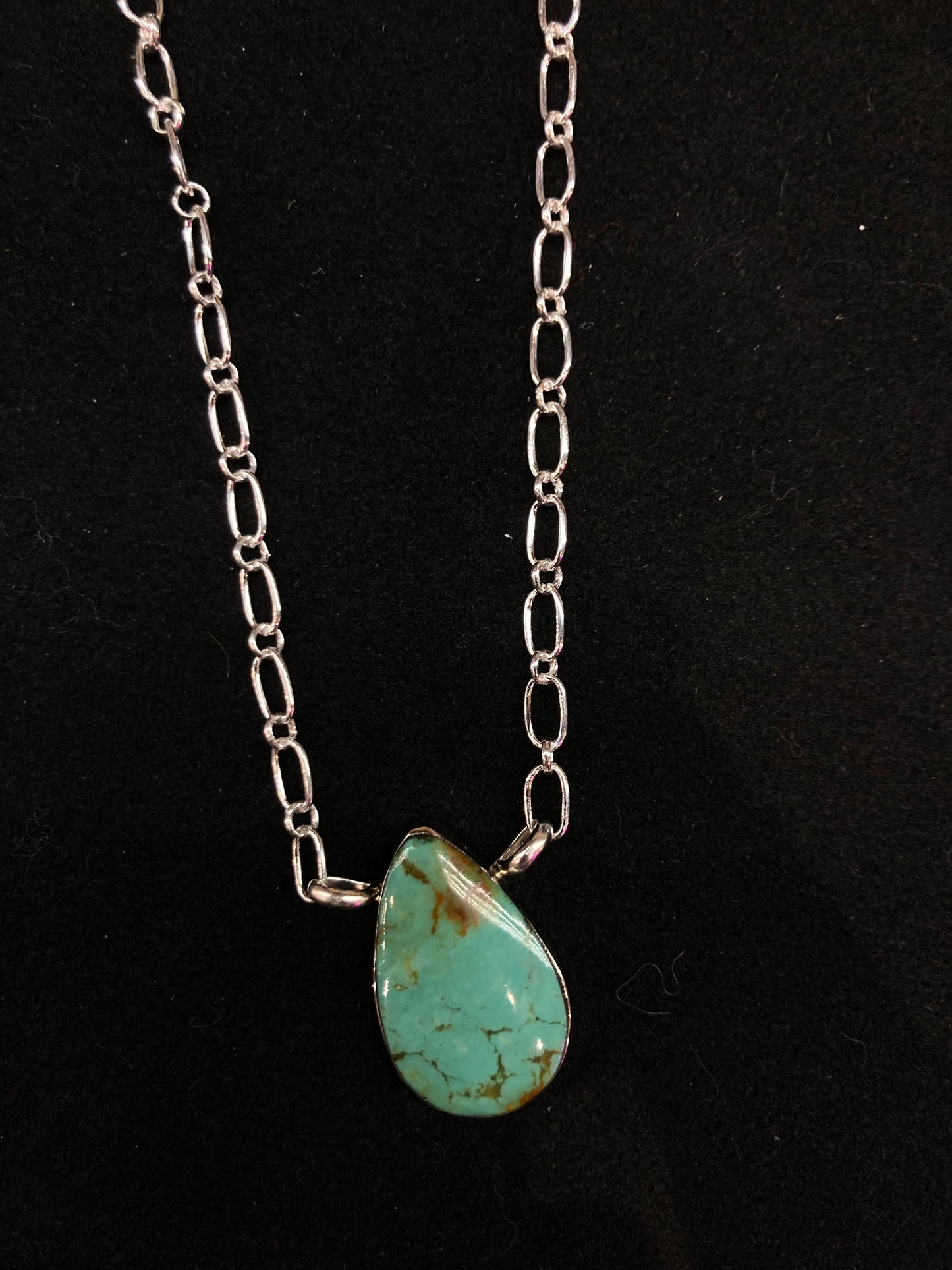 Turquoise Tear Drop Necklace by Dorothy Lee, Navajo