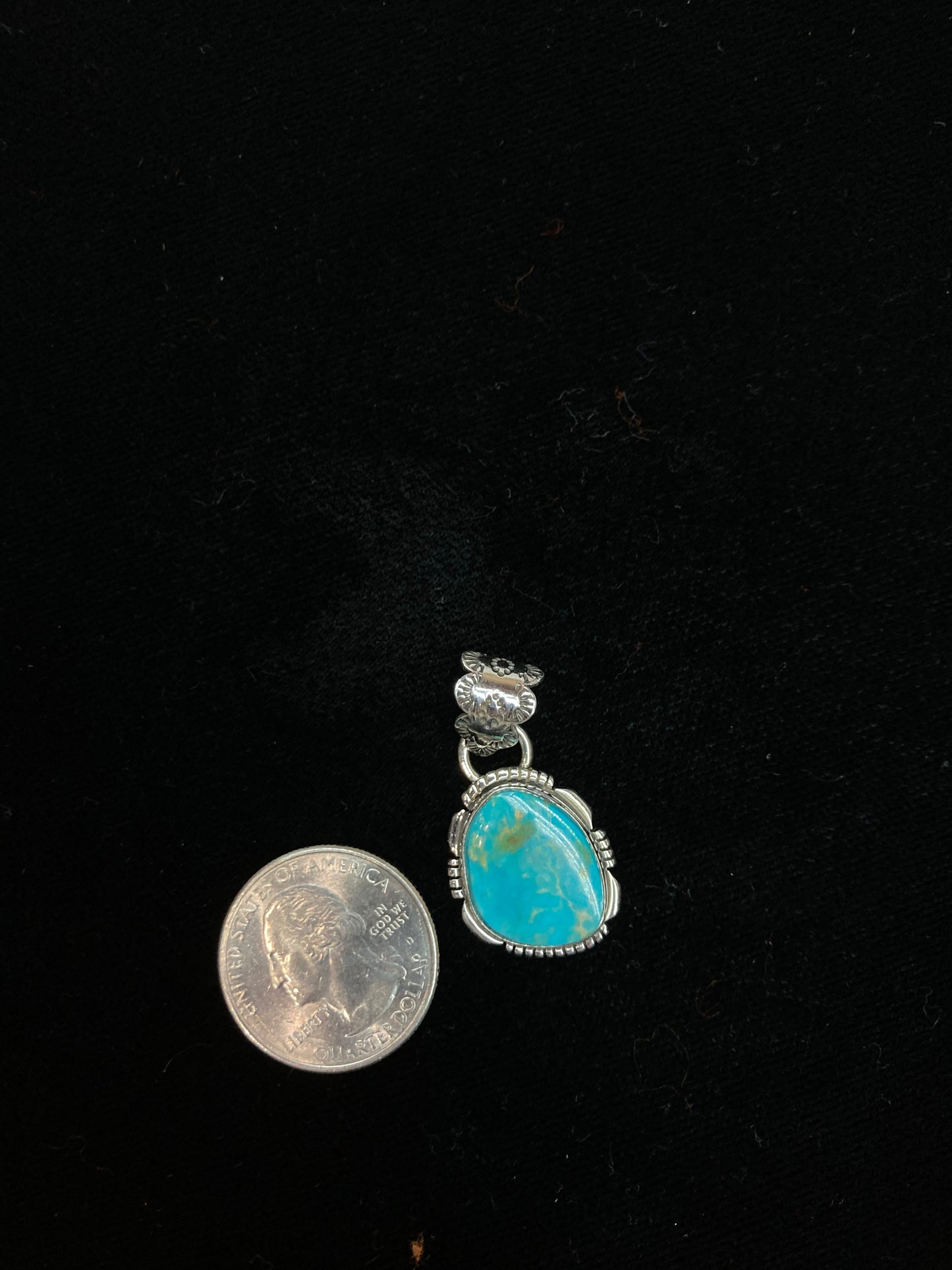 Small Turquoise pendant with a 7mm Bale