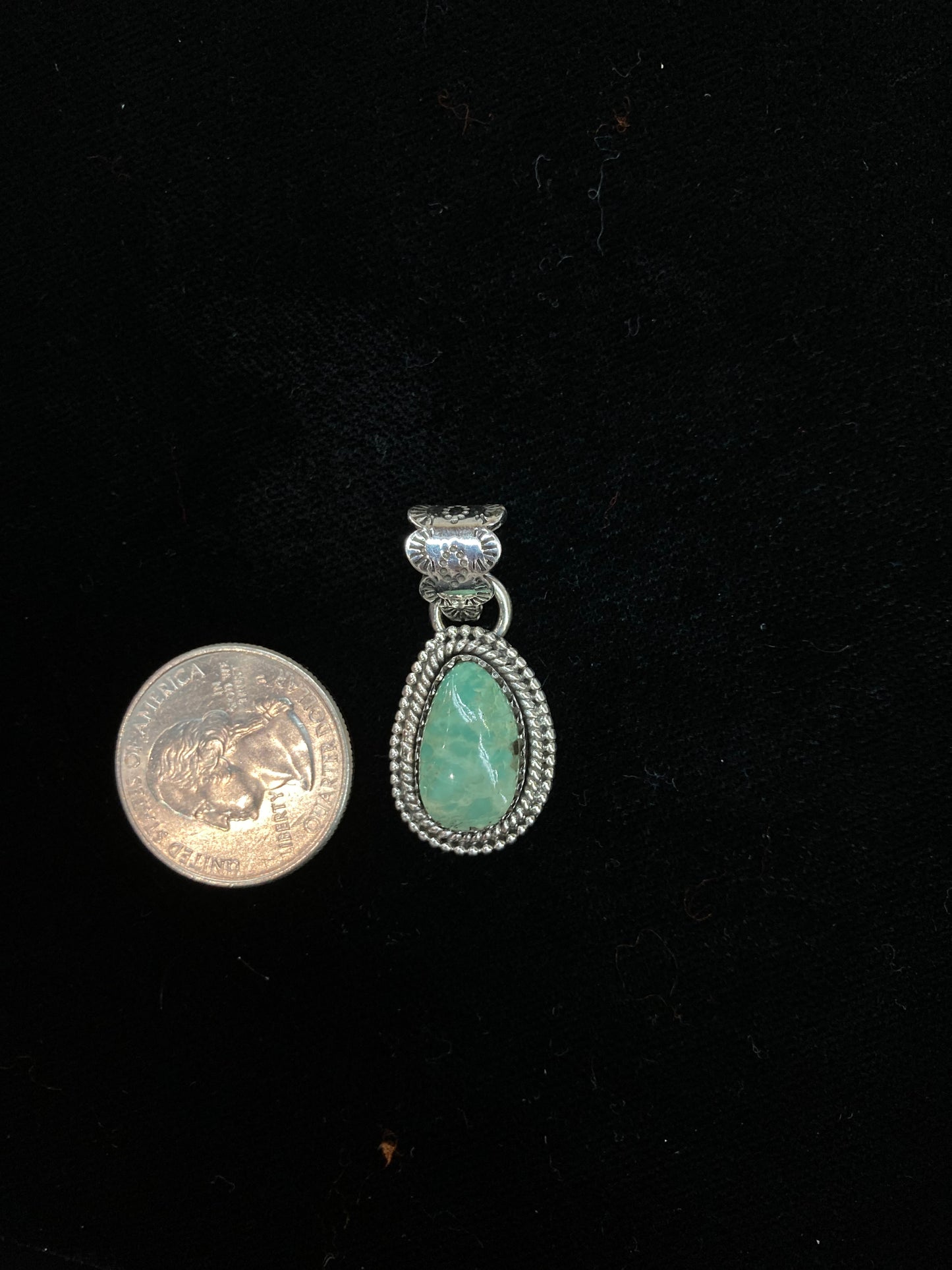 Small Turquoise pendant with a 7mm Bale