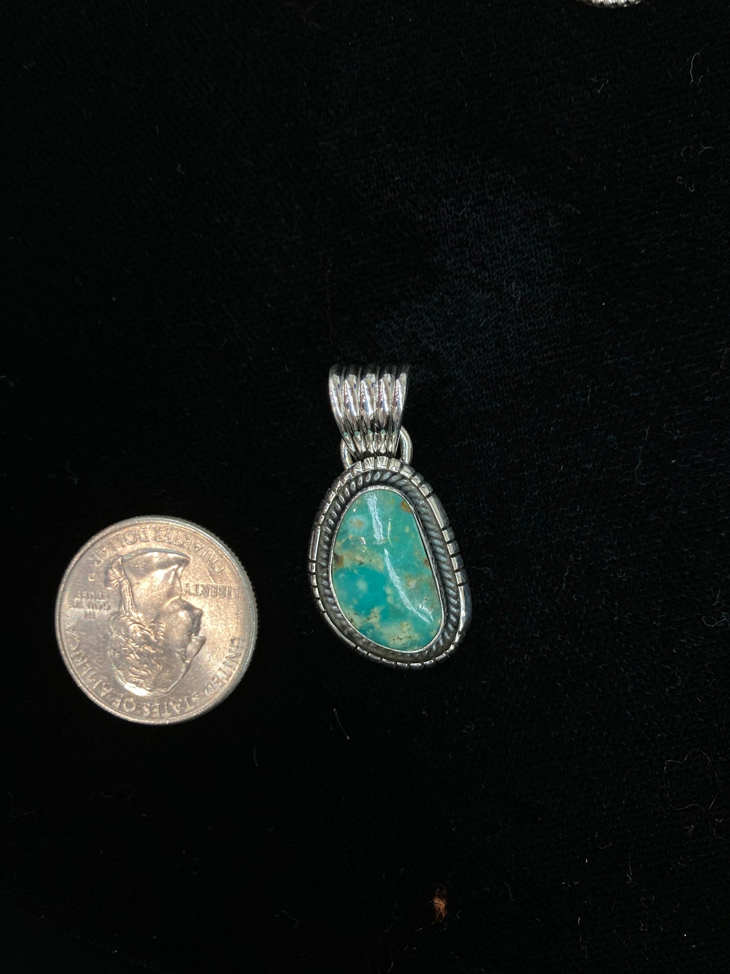 Small Turquoise pendant with a 7mm Bale