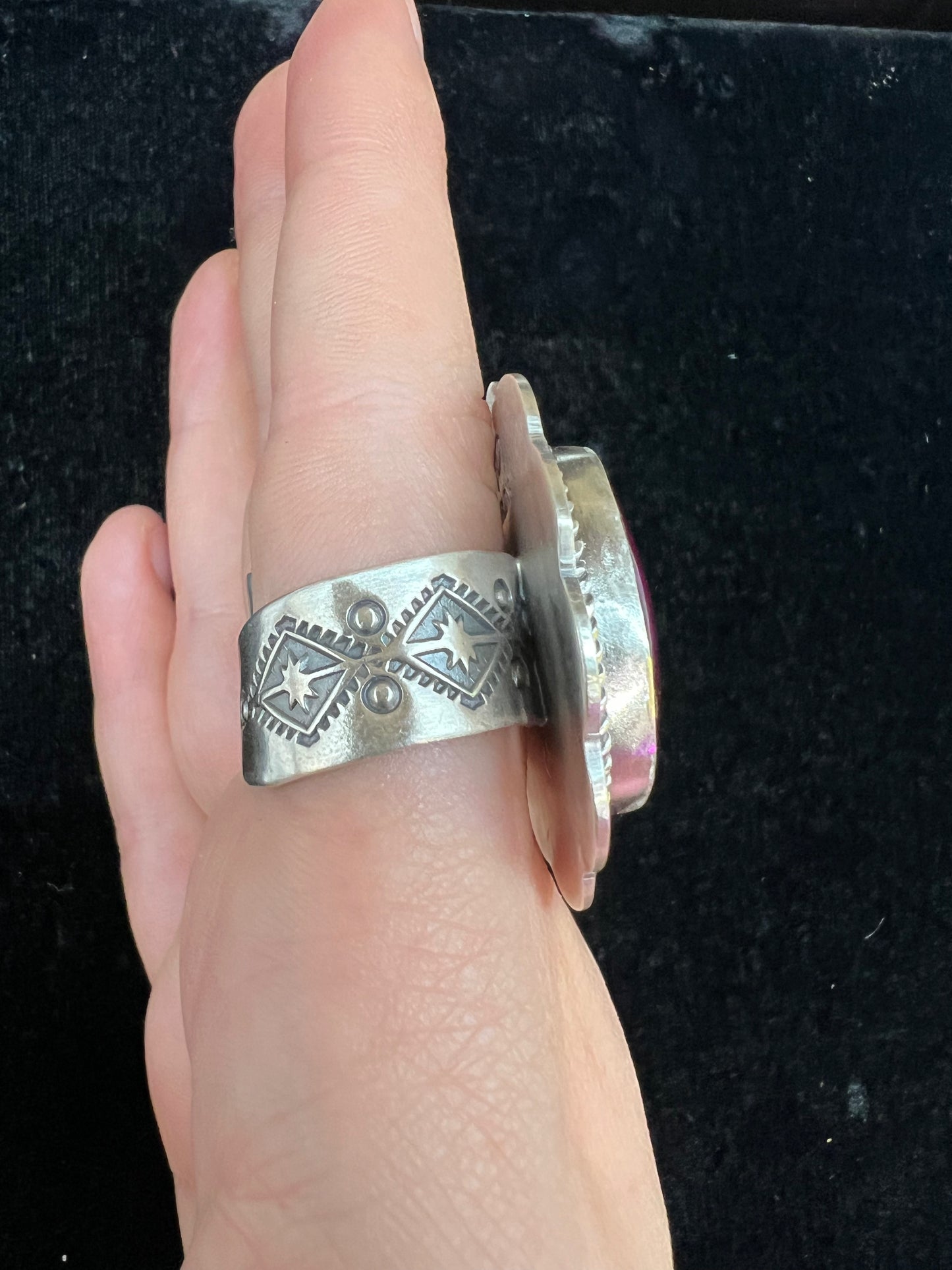 Adjustable Sugilite Ring by Gilbert Platero, Navajo