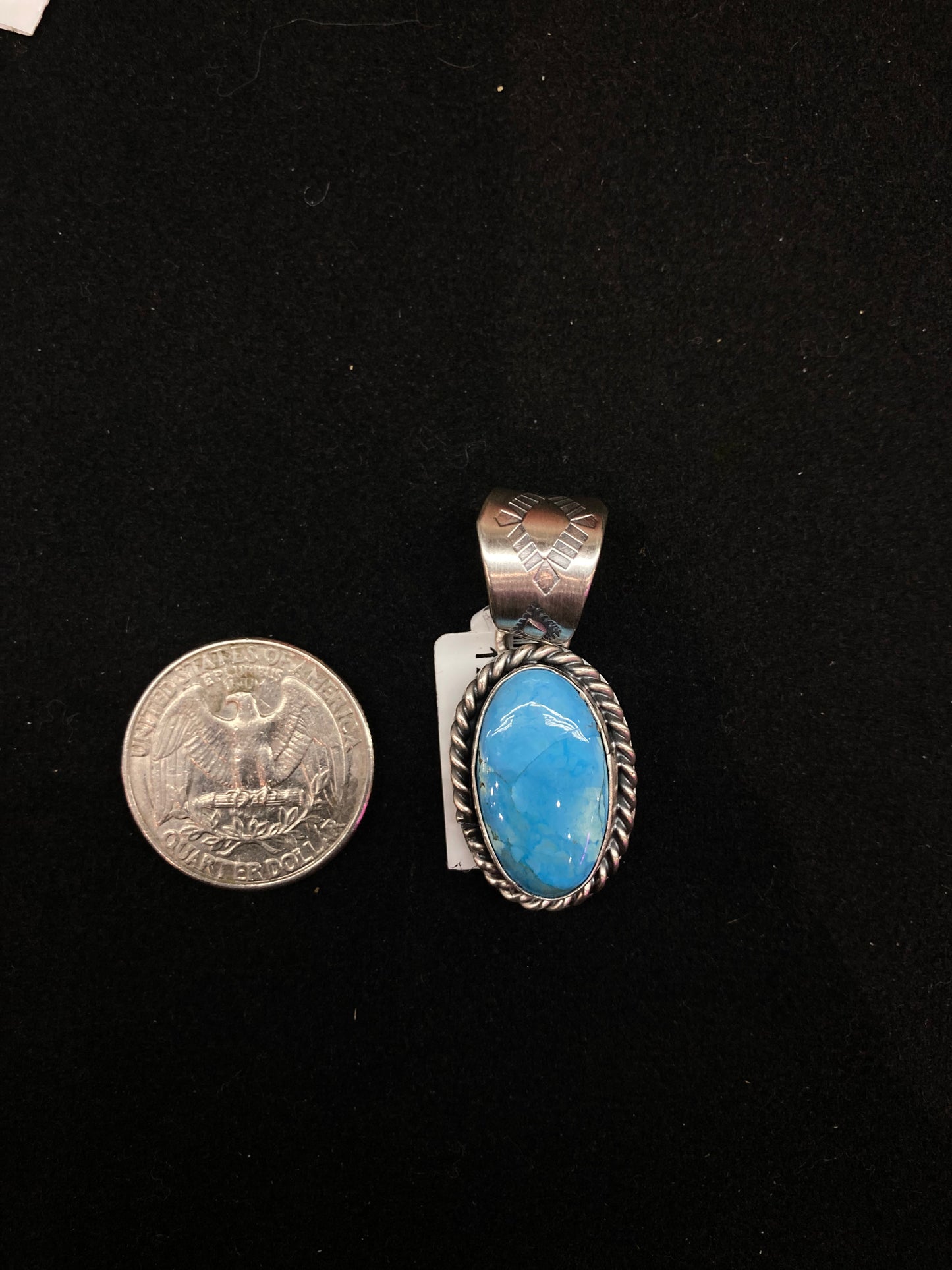 Golden Hills Turquoise Pendant with a 12mm Bale by Ned Nez, Navajo