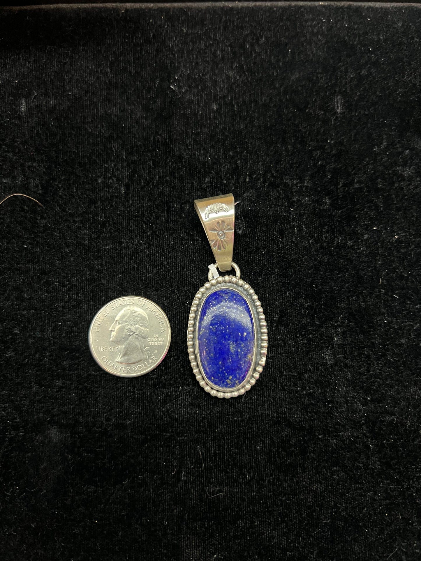 Blue Lapis Lazuli Pendant by Philbert Nez Navajo-made (10.5 mm bale)