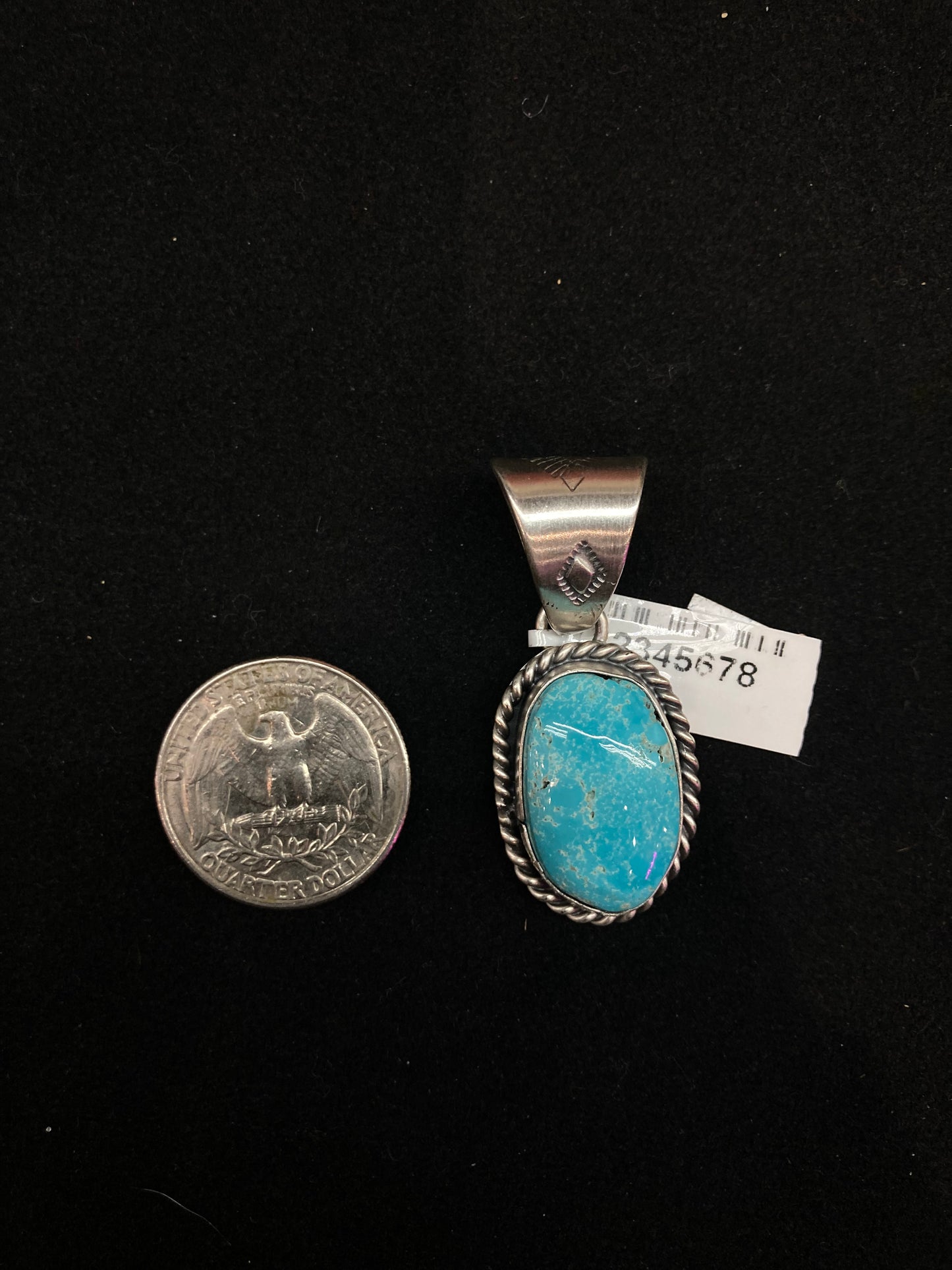 Sonoran Blue Turquoise Pendant with a 12mm Bale by Ned Nez, Navajo