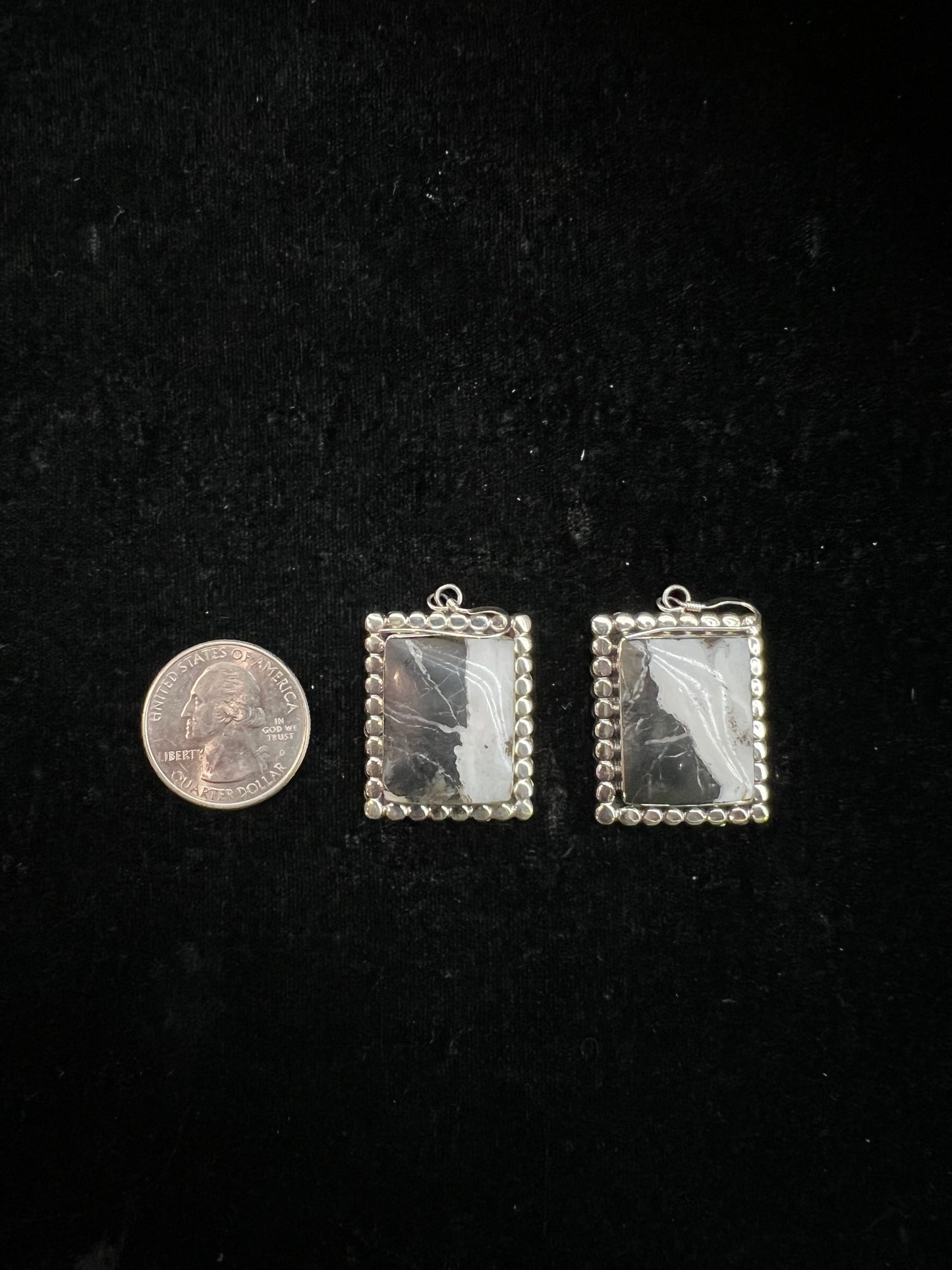 White Buffalo and Sterling Silver Dangle Earrings by Gregg Yazzie