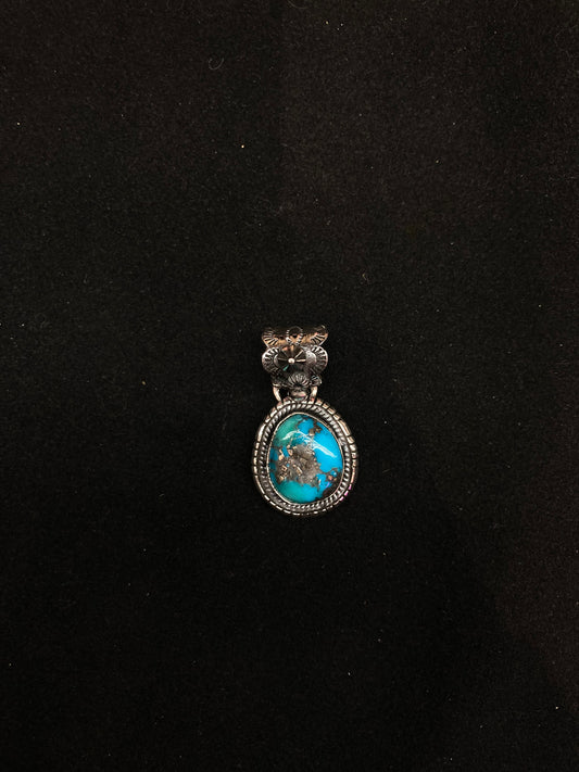Dainty Turquoise Pendant with a 7mm bale