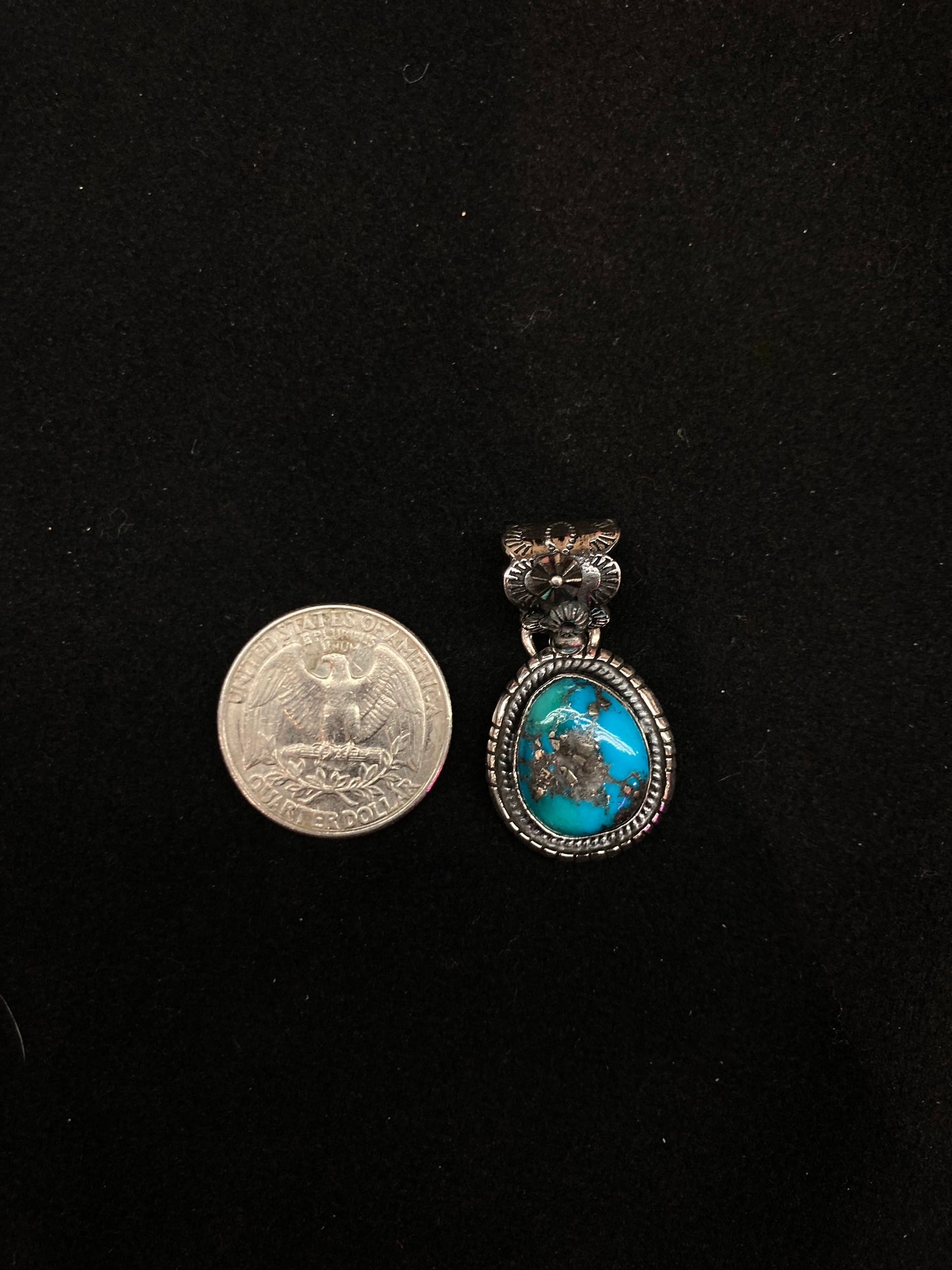 Dainty Turquoise Pendant with a 7mm bale