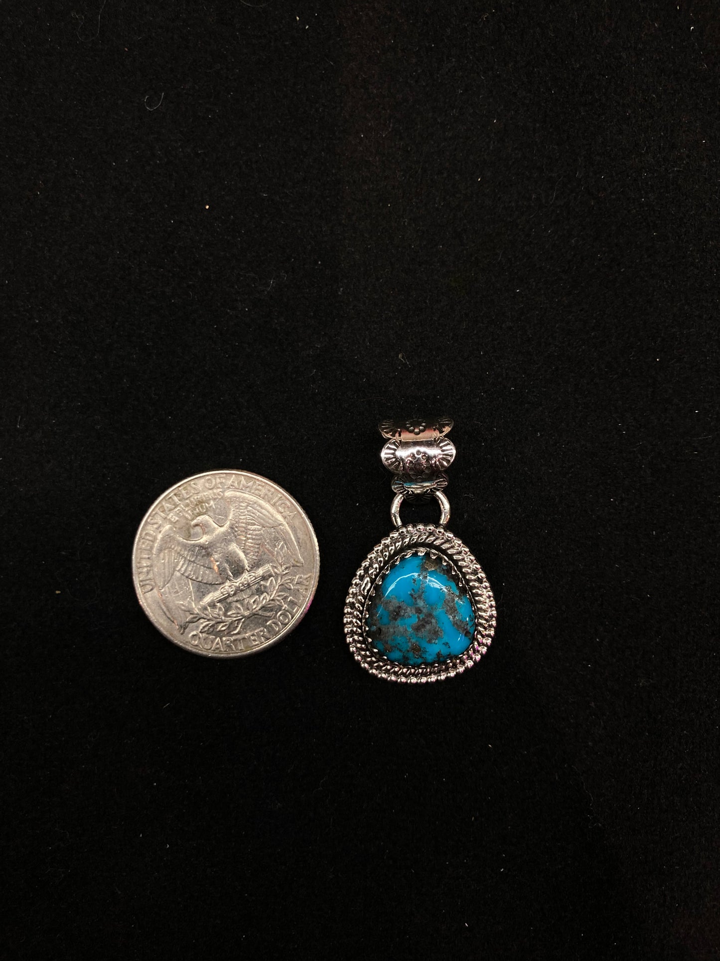 Dainty Turquoise Pendant with a 7mm bale