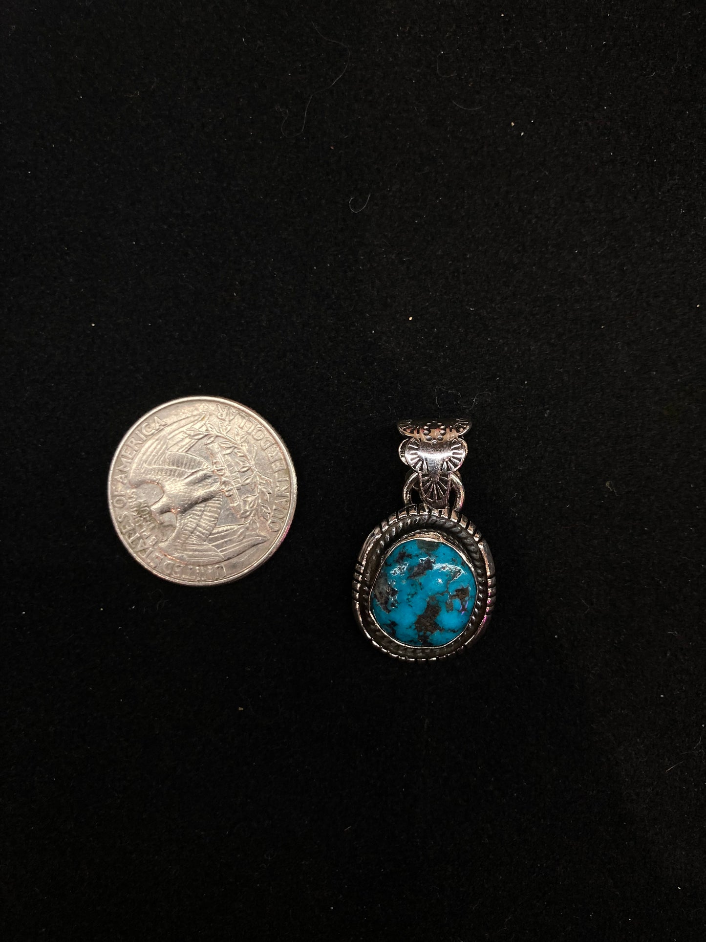 Dainty Turquoise Pendant with a 7mm bale