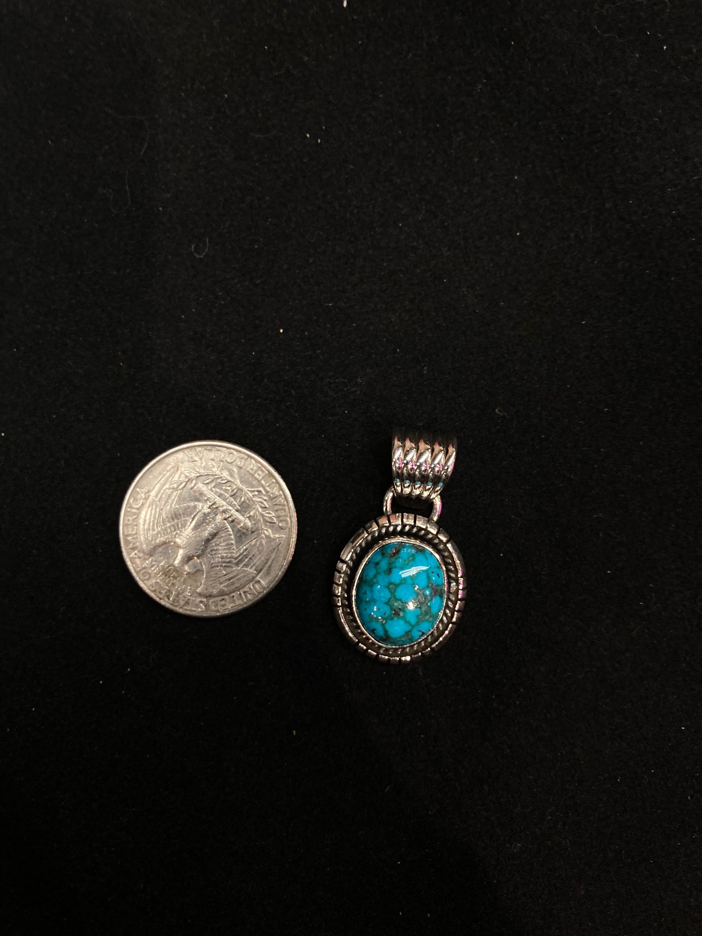 Dainty Turquoise Pendant with a 7mm bale