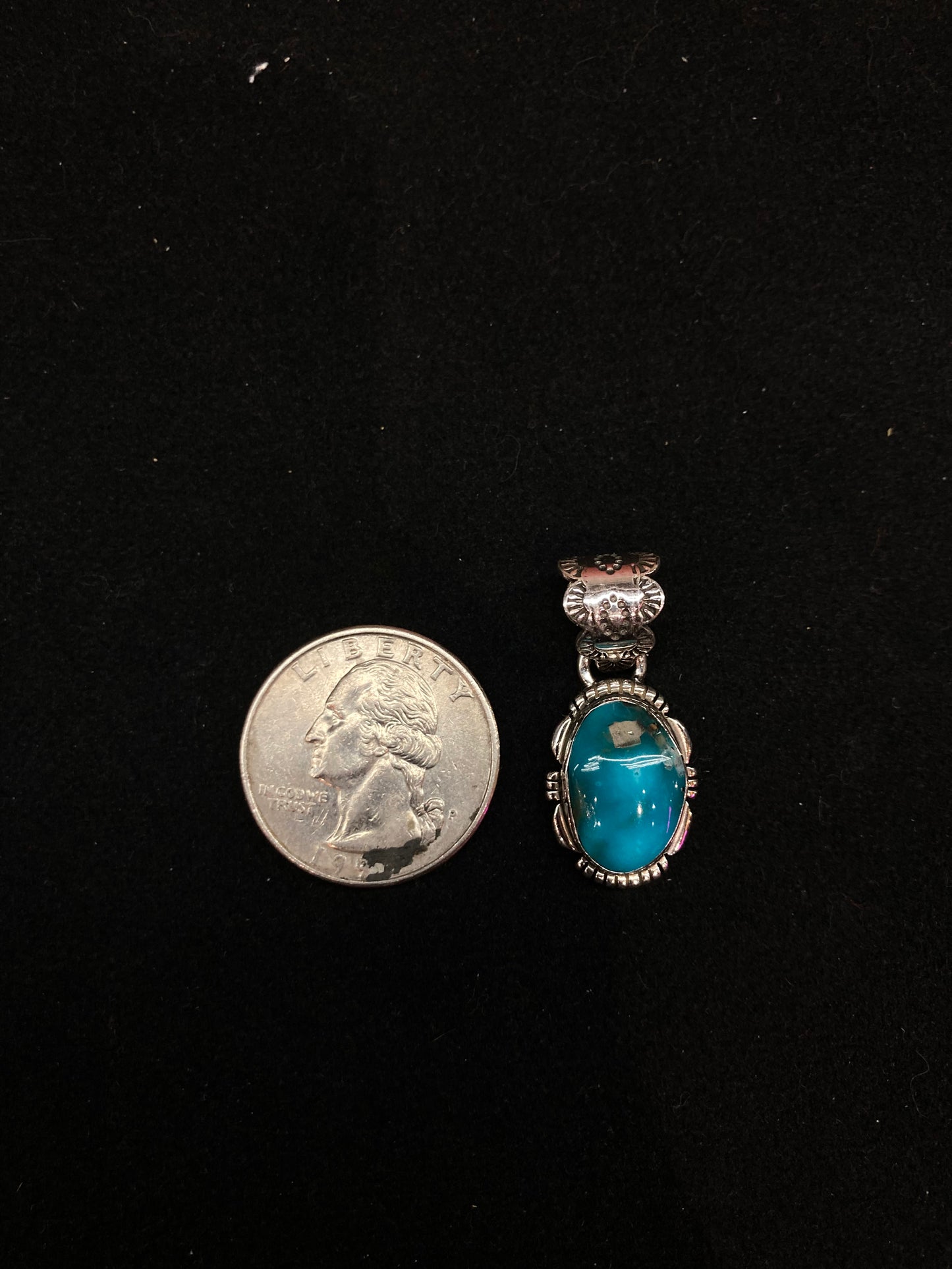 Small Turquoise Pendant with a 7mm Bale