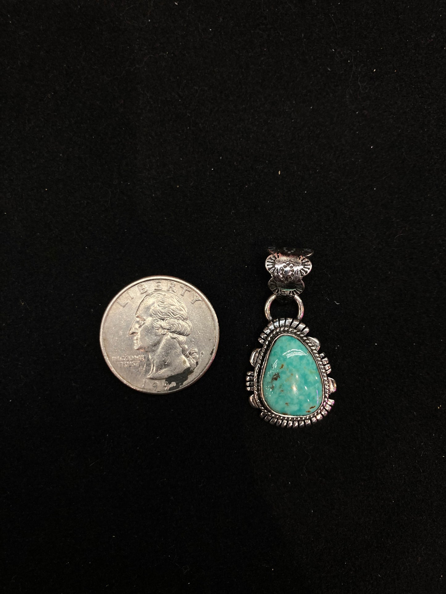 Small Turquoise Pendant with a 7mm Bale