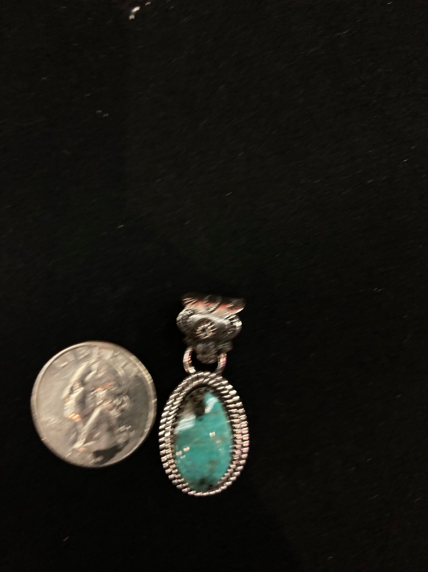 Small Turquoise Pendant with a 7mm Bale