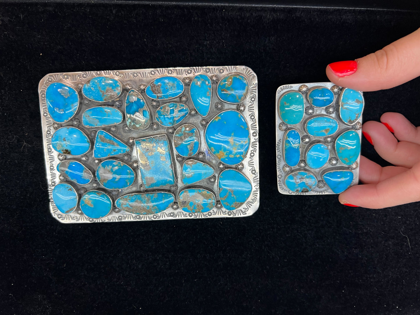 Kingman Turquoise Belt Buckle & Adjustable Ring