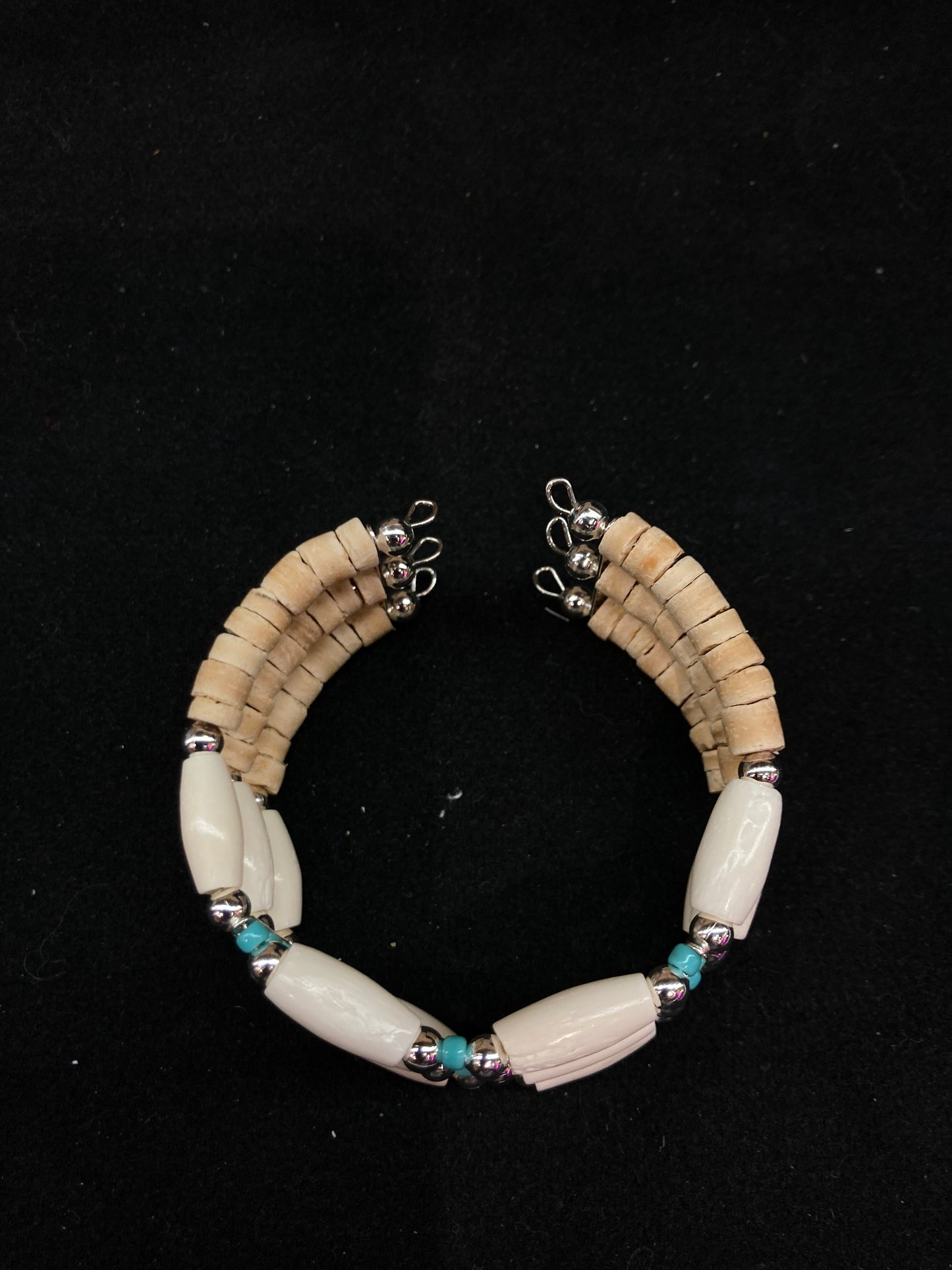 Shell and Turquoise 3 Band Bracelet